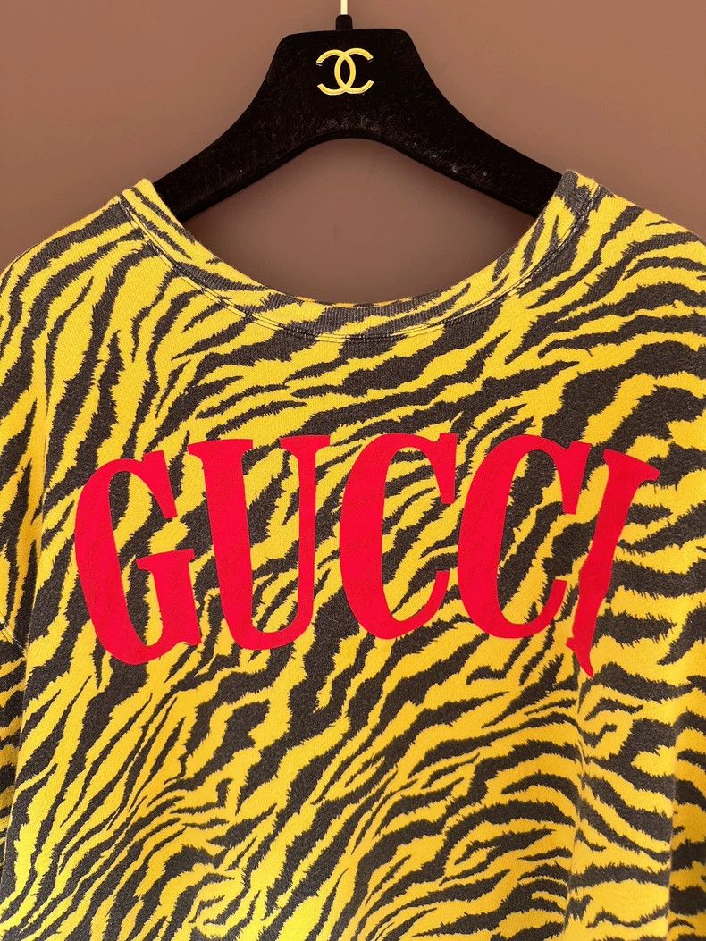 Gucci Gucci Tiger pattern big logo sweatshirt 2504-Nextarrow Size US S / EU 44-46 / 1 - 3 Thumbnail