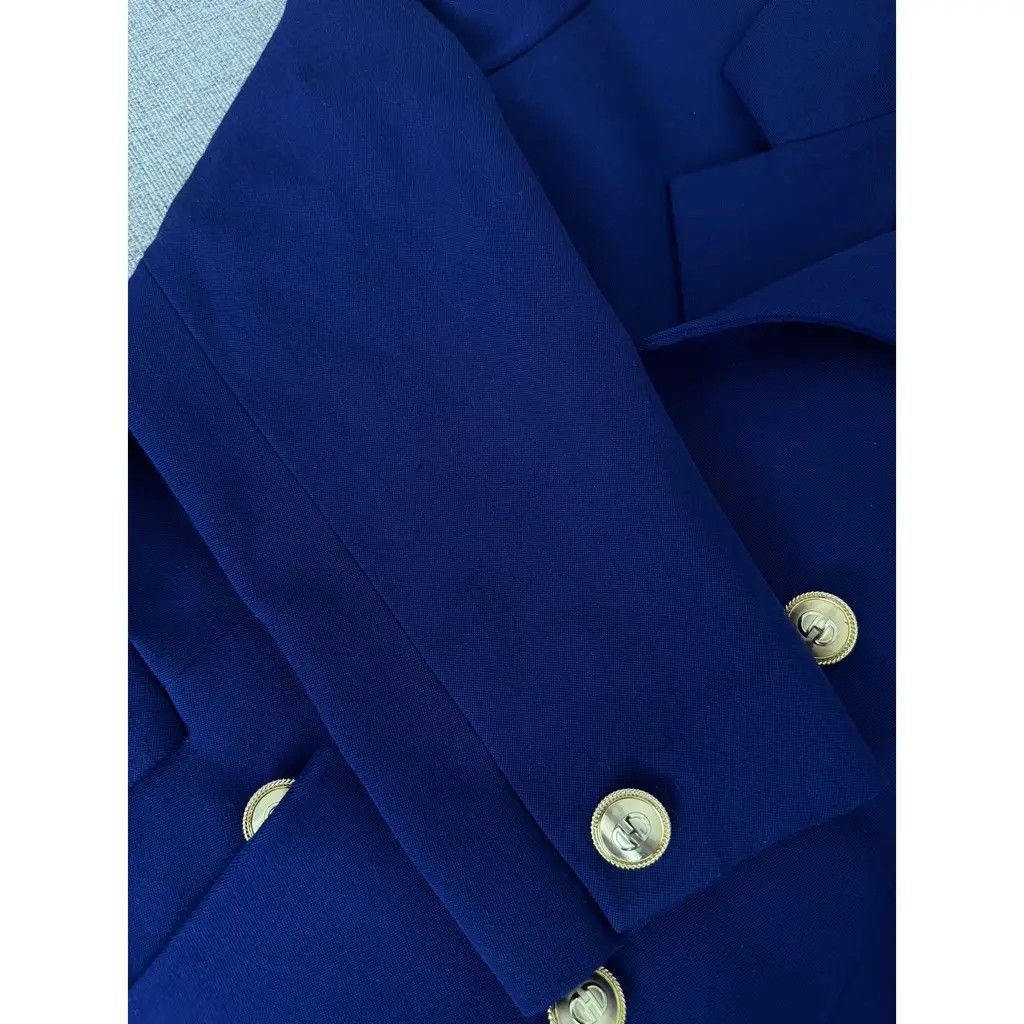 Dior Vintage Christian Dior Navy Wool Blazer Gold Buttons FR 36 Size XS / US 0-2 / IT 36-38 - 9 Thumbnail
