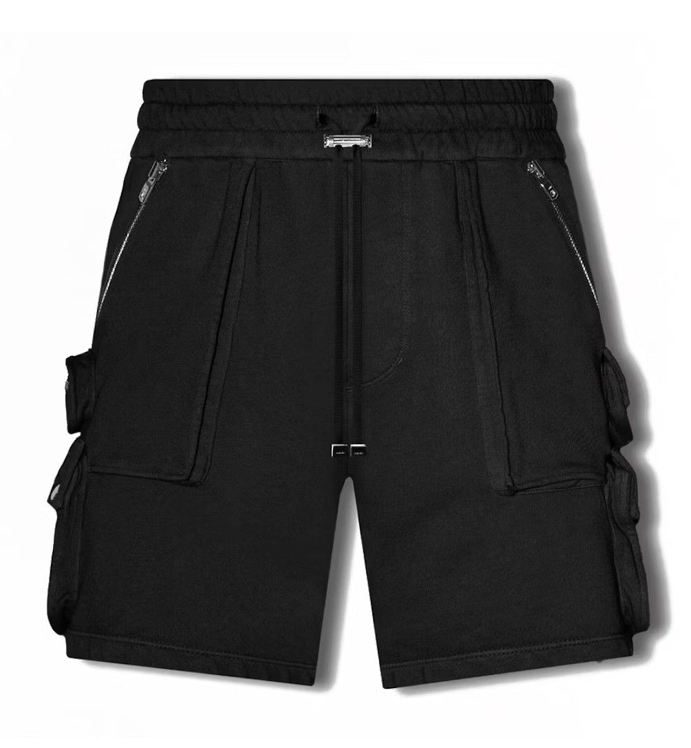 TACTICAL LOGO CARGO SWEAT SHORTS BLACK