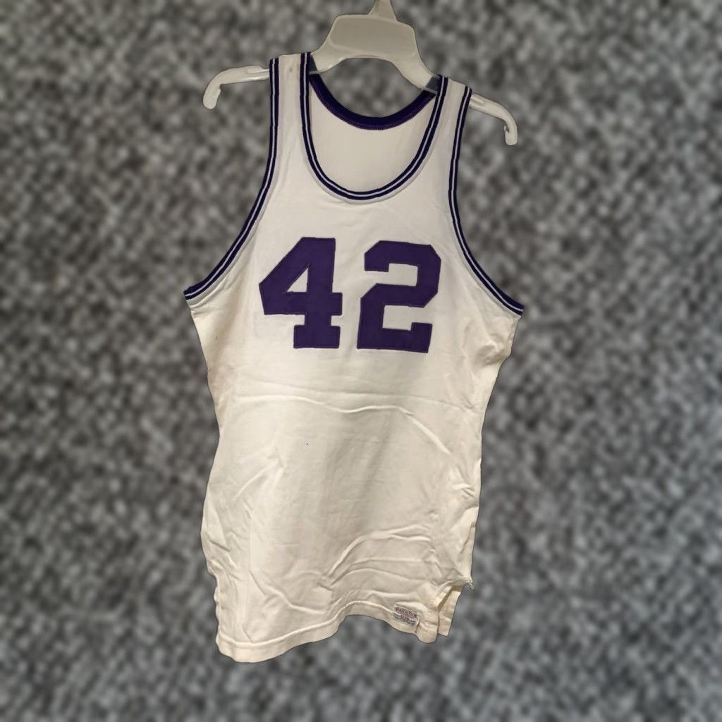 Vintage VINTAGE 40s 50s Sand Knit Tank Top Sleeveless Basketball Jersey #42 Size S USA Shirt Men 40s Theme Sleeveless Basketball Vintage 40s 50s Size US S / EU 44-46 / 1 - 1 Thumbnail