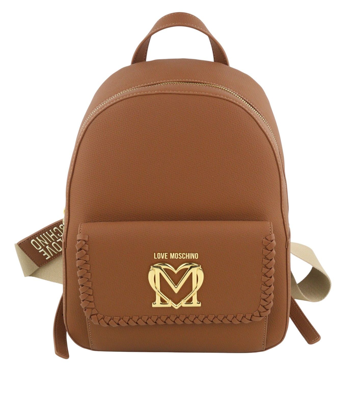 Love Moschino ZAINO PU CAMMELLO OS Brown Logo Backpack 87736 Size ONE SIZE - 2 Thumbnail