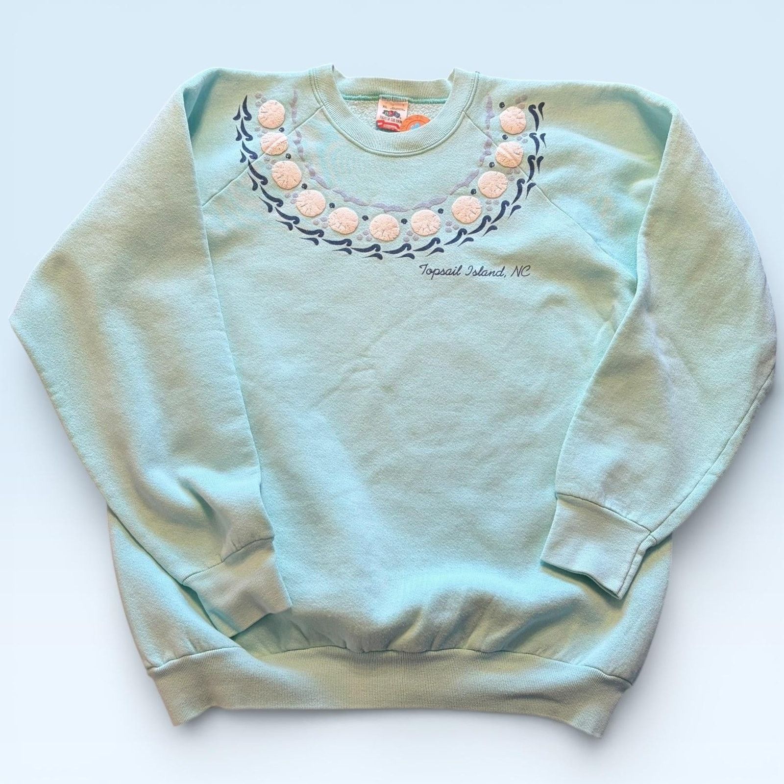 Fruit Of The Loom Vtg Fruit Of The Loom Sweatshirt XL Sand Dollar Topsail Isla Size XL / US 12-14 / IT 48-50 - 1 Thumbnail