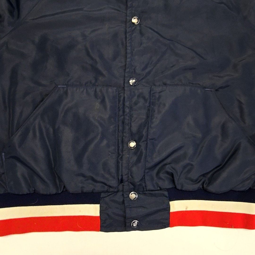 Vintage Vintage Bomber Snap Blue Button Striped Cuffs 80s L Jacket Size US L / EU 52-54 / 3 - 4 Thumbnail