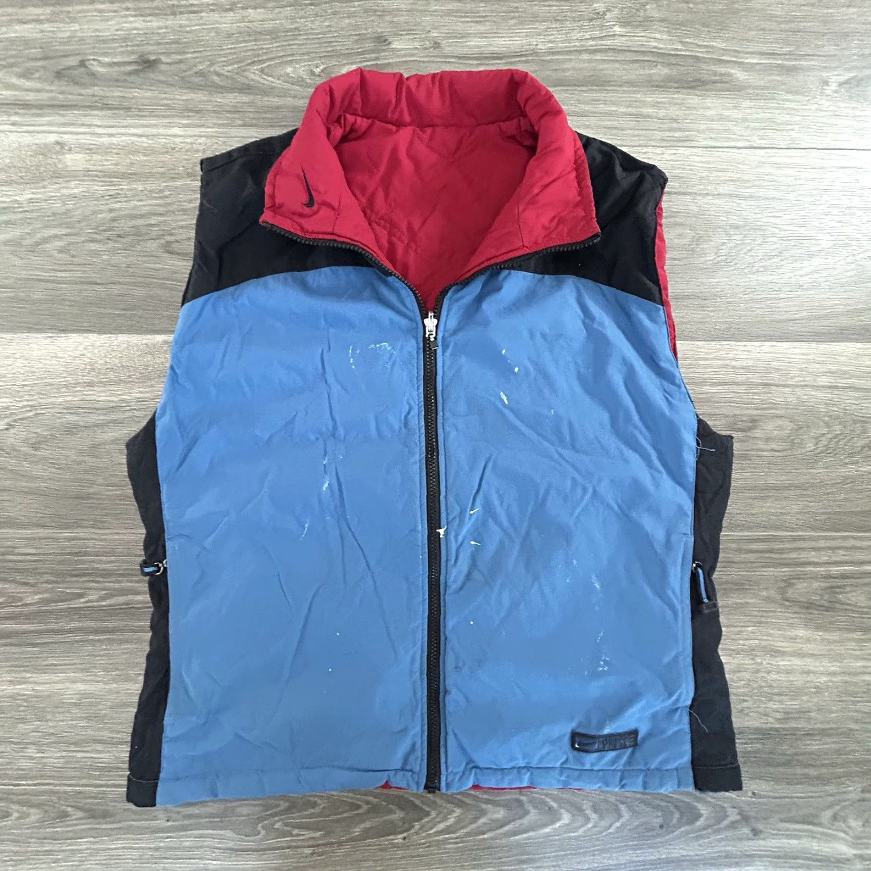 Nike VINTAGE Nike Vest Jacket Womens Large Reversible Nylon 90s Spellout Logo Zipper Pockets Blue Size L / US 10 / IT 46 - 2 Thumbnail