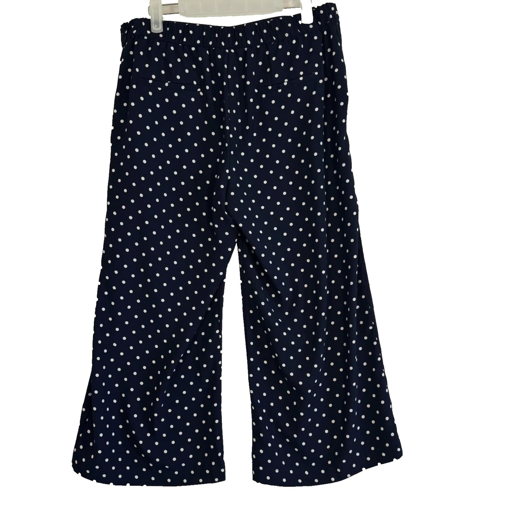 Banana Republic Banana Republic Pants Women's Navy Blue White Dots Wide Leg Elastic Waist M Regular Size 32" / US 10 / IT 46 - 2 Thumbnail