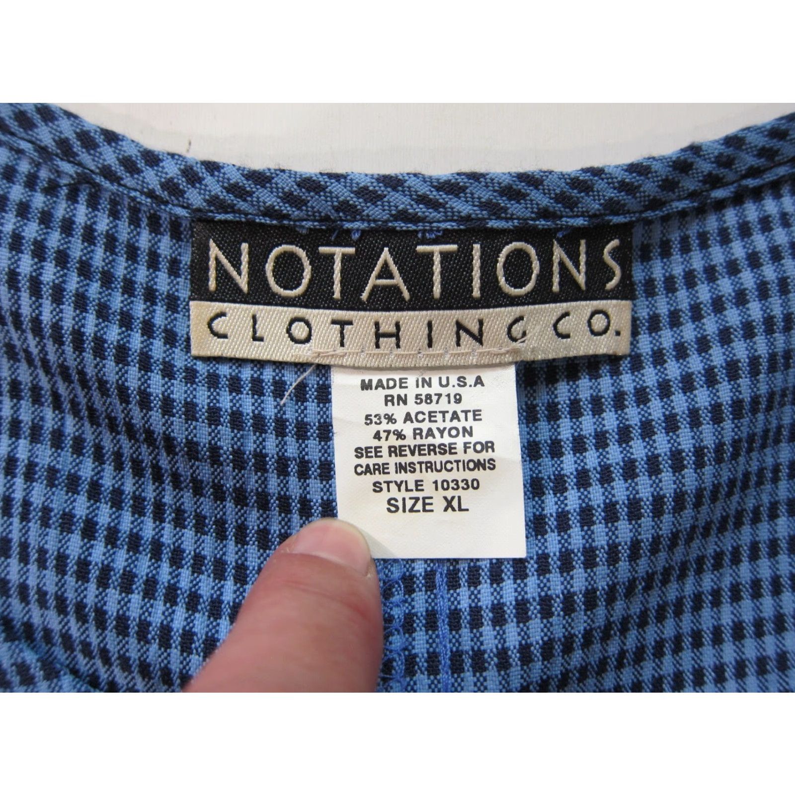 Vintage VINTAGE Notations Clothing Co. Rayon Blue Plaid Sleeveless Long Maxi Dress XL Size XL / US 12-14 / IT 48-50 - 3 Thumbnail