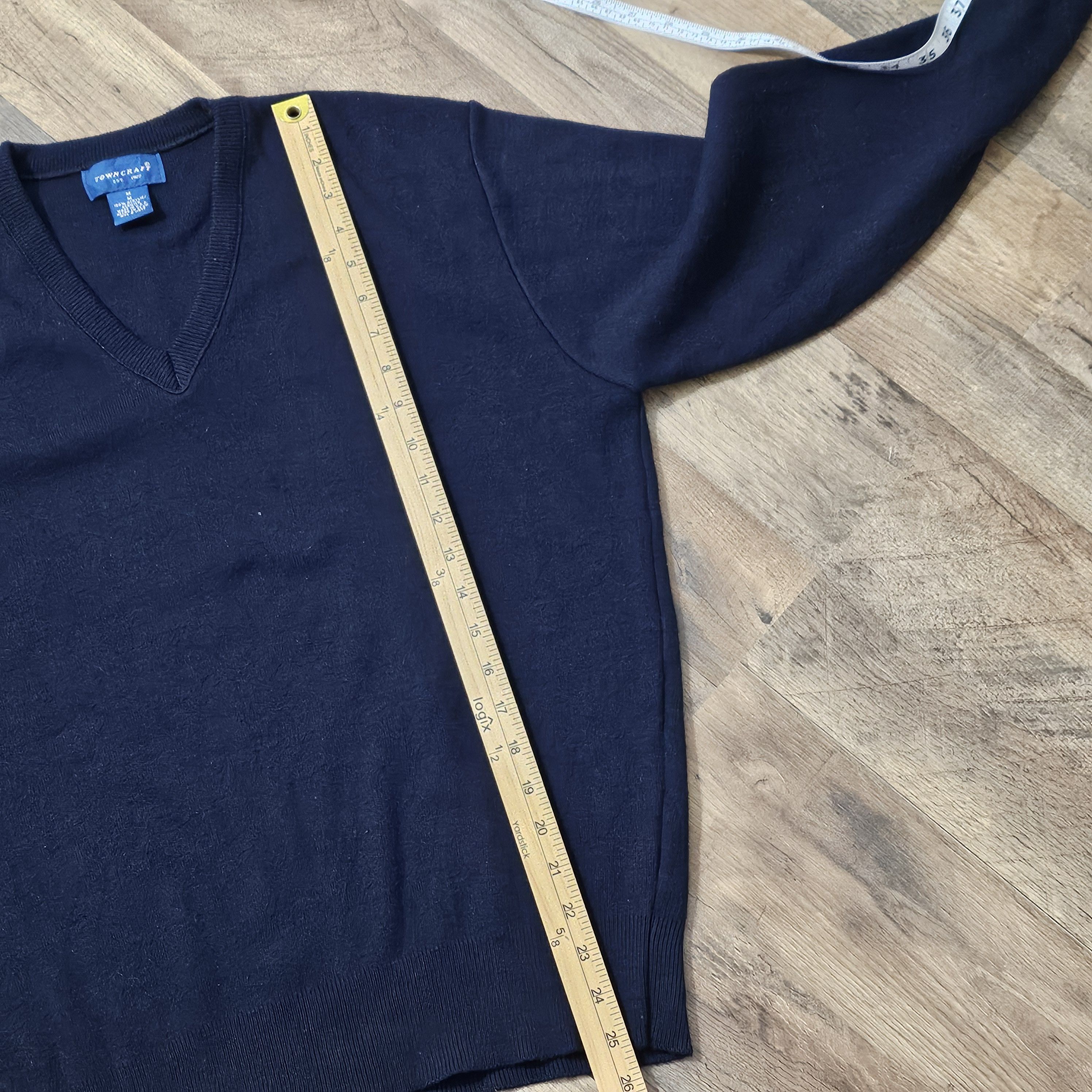 Towncraft × Vintage Vintage 80s Towncraft Mens V-Neck Sweater Navy Made In USA Size US M / EU 48-50 / 2 - 7 Thumbnail