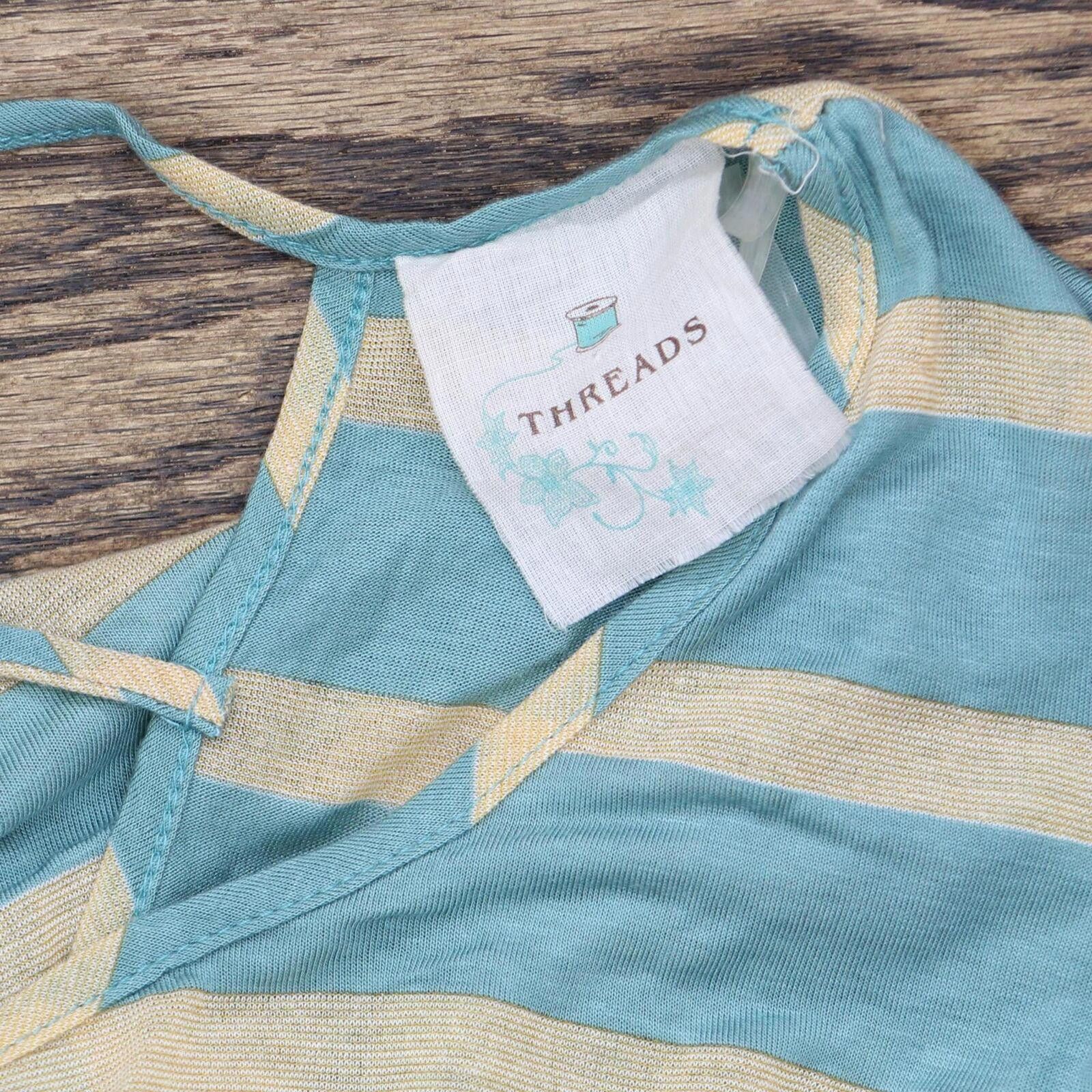 Designer Threads Back Strappy Unlined Shirt Top Blue Green / Brown L Size L / US 10 / IT 46 - 3 Thumbnail