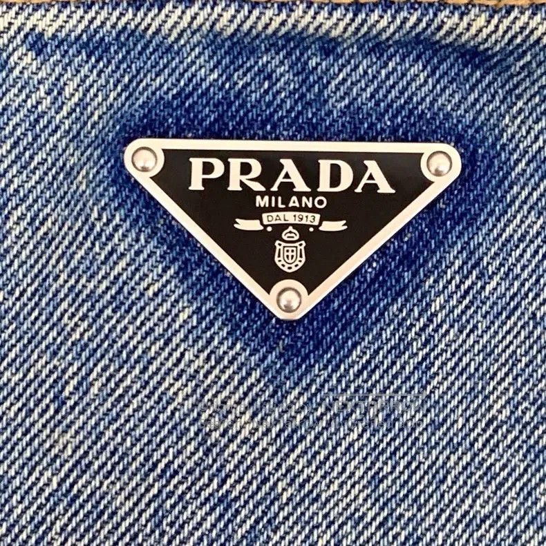 Prada Prada Blue triangle colour cotton washed denim skirt Size 25" / US 0 / IT 36 - 6 Thumbnail