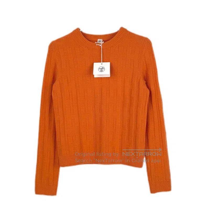 Hermes Orange Full H Woolen Sweater