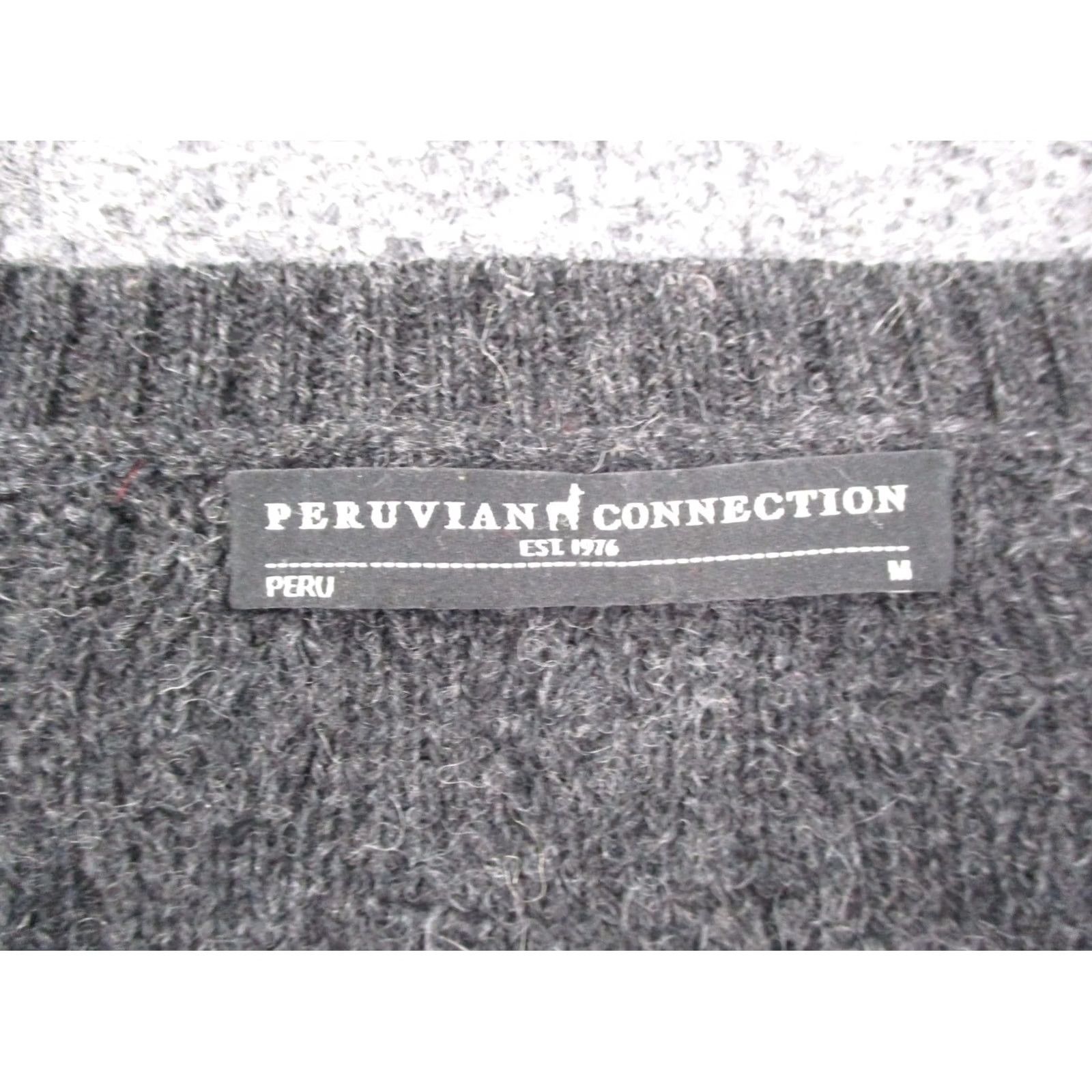 Vintage Peruvian Connection Sweater Women M Oversized Royal Alpaca Cable Knit Fisherman Size M / US 6-8 / IT 42-44 - 7 Thumbnail
