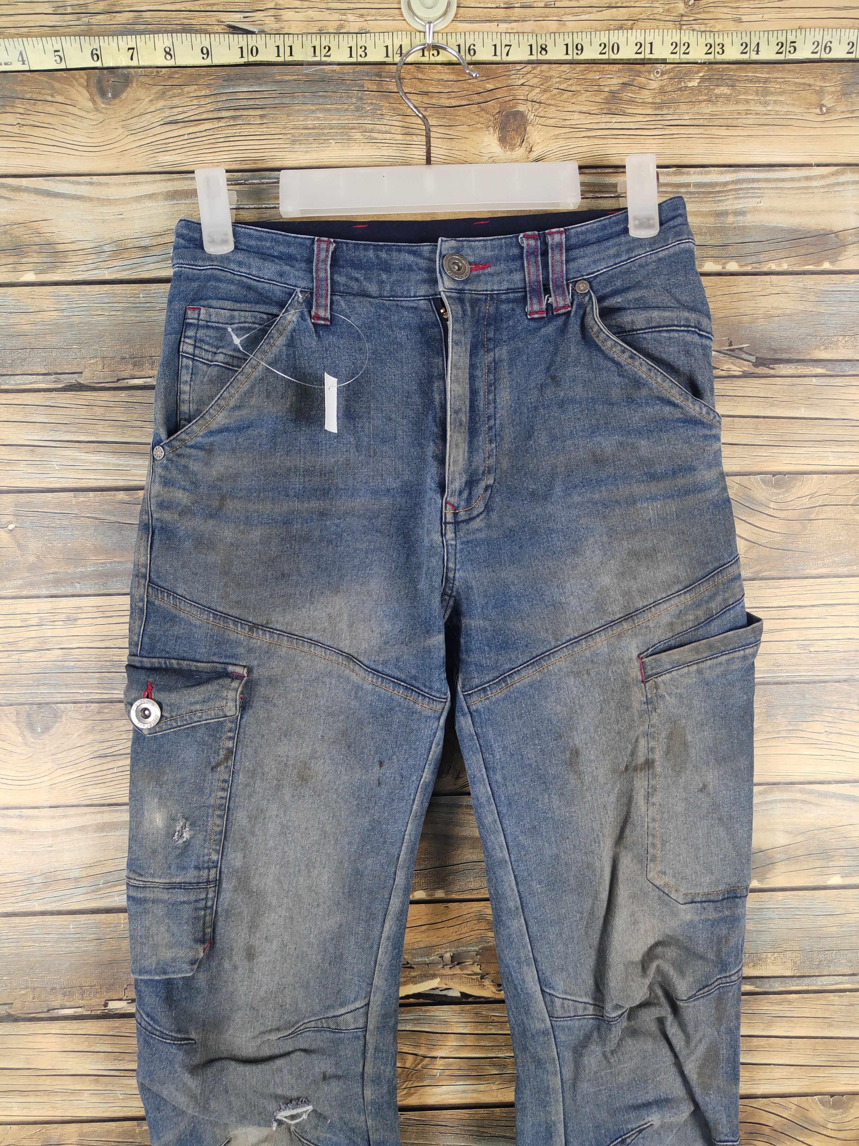 Japanese Brand FieldCore Blue Distressed Ripped Jeans #W2083 Size US 28 / EU 44 - 2 Thumbnail