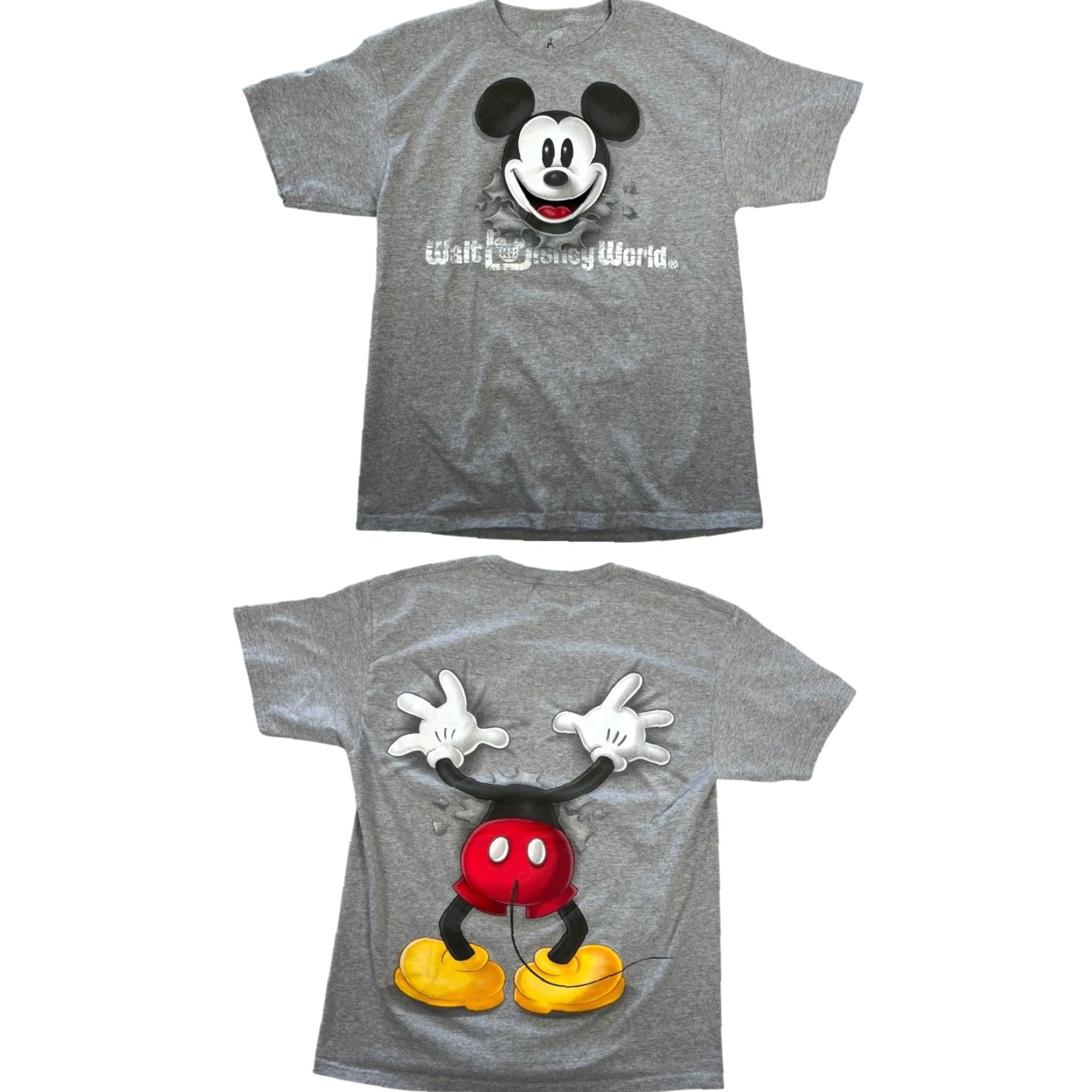 Disney Walt Disney World T-Shirt Mens Large Gray Mickey Mouse Peek A Boo Size US L / EU 52-54 / 3 - 2 Thumbnail