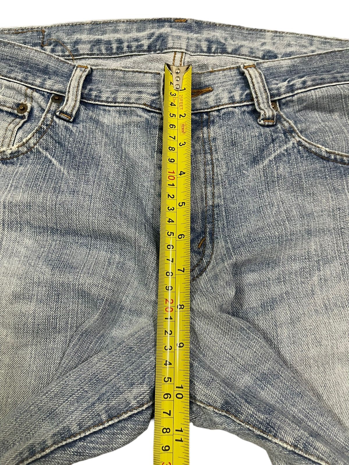 Japanese Brand Vintage Japanese Brand Blue Wash Distress Baggy Jeans Size US 35 - 12 Thumbnail