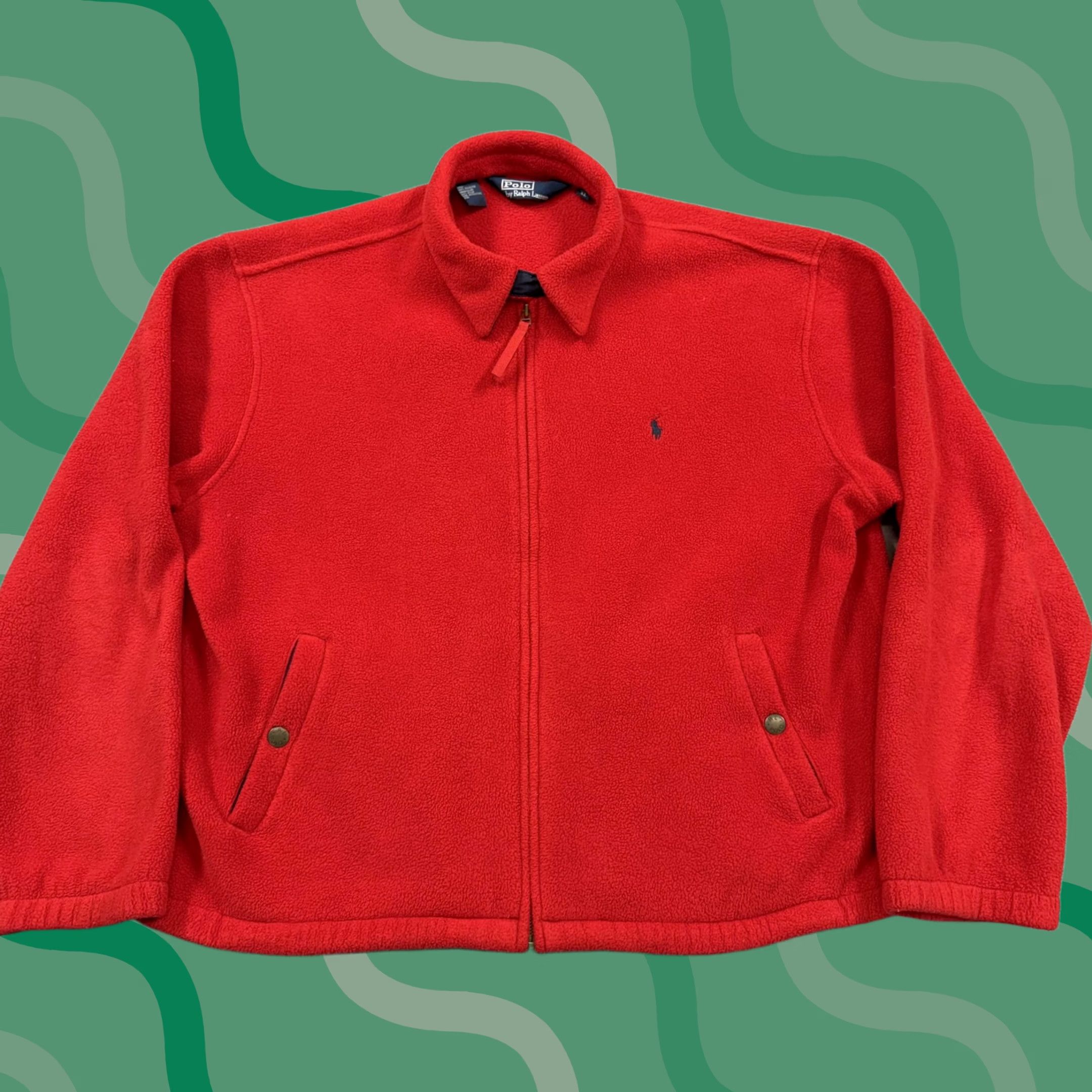 Polo Ralph Lauren Polo Ralph Lauren Jacket Mens XL Red Fleece Bomber Full Zip Pockets Polartec Size US XL / EU 56 / 4 - 1 Thumbnail