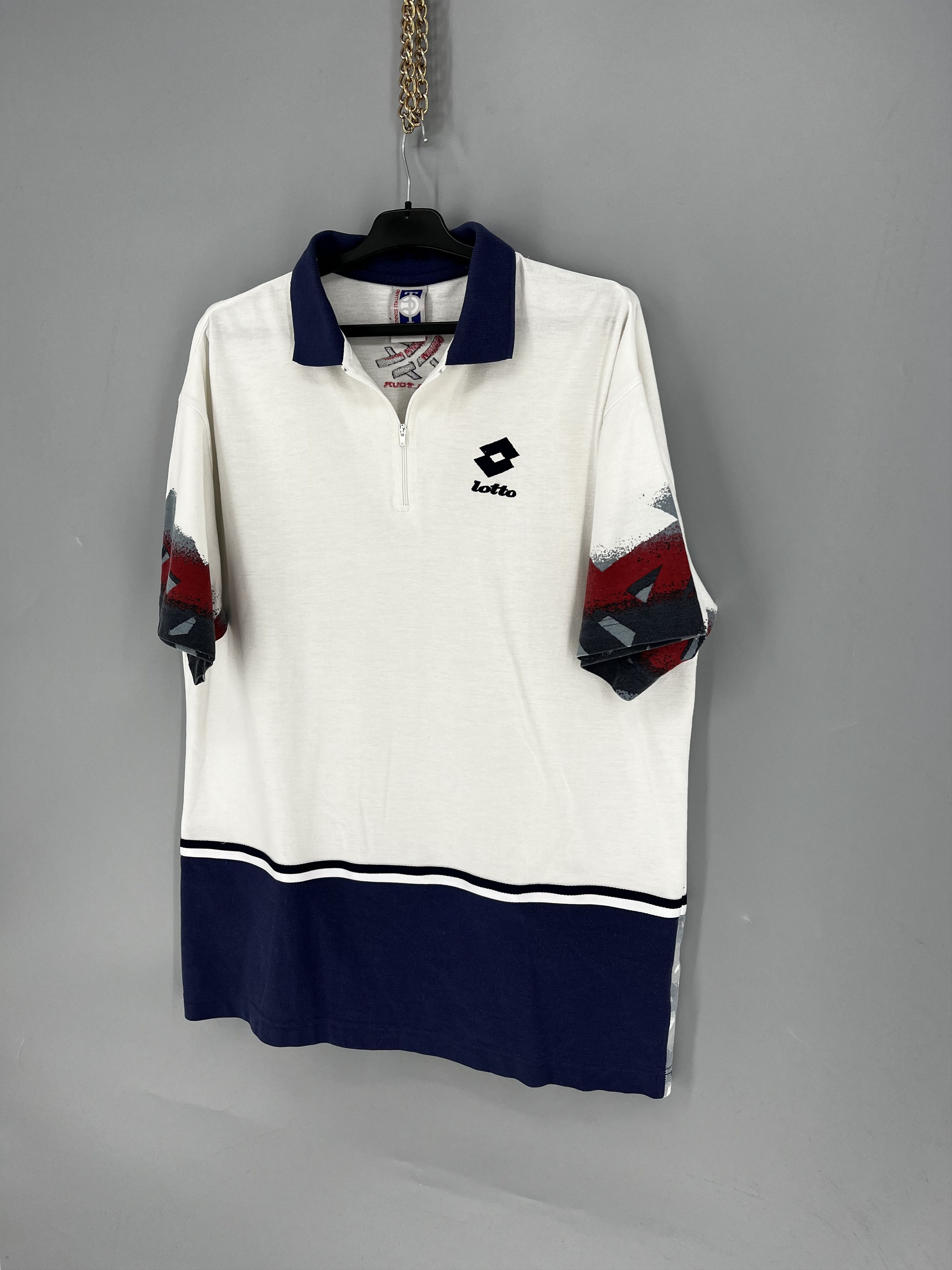 Vintage Vintage Lotto Q-Zip Polo Large TENNIS ITALIANO Size US L / EU 52-54 / 3 - 3 Thumbnail