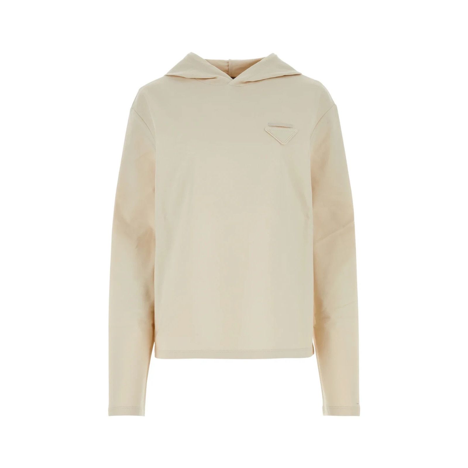 PRADA Sand Stretch Cotton Oversize Sweatshirt New & Authenti