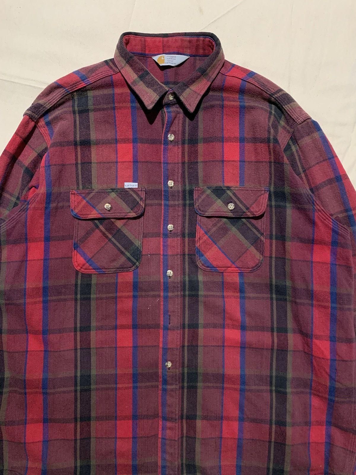 Carhartt Vintage Carhartt Workwear Plaid Flannel Workshirt Size US XL / EU 56 / 4 - 3 Thumbnail