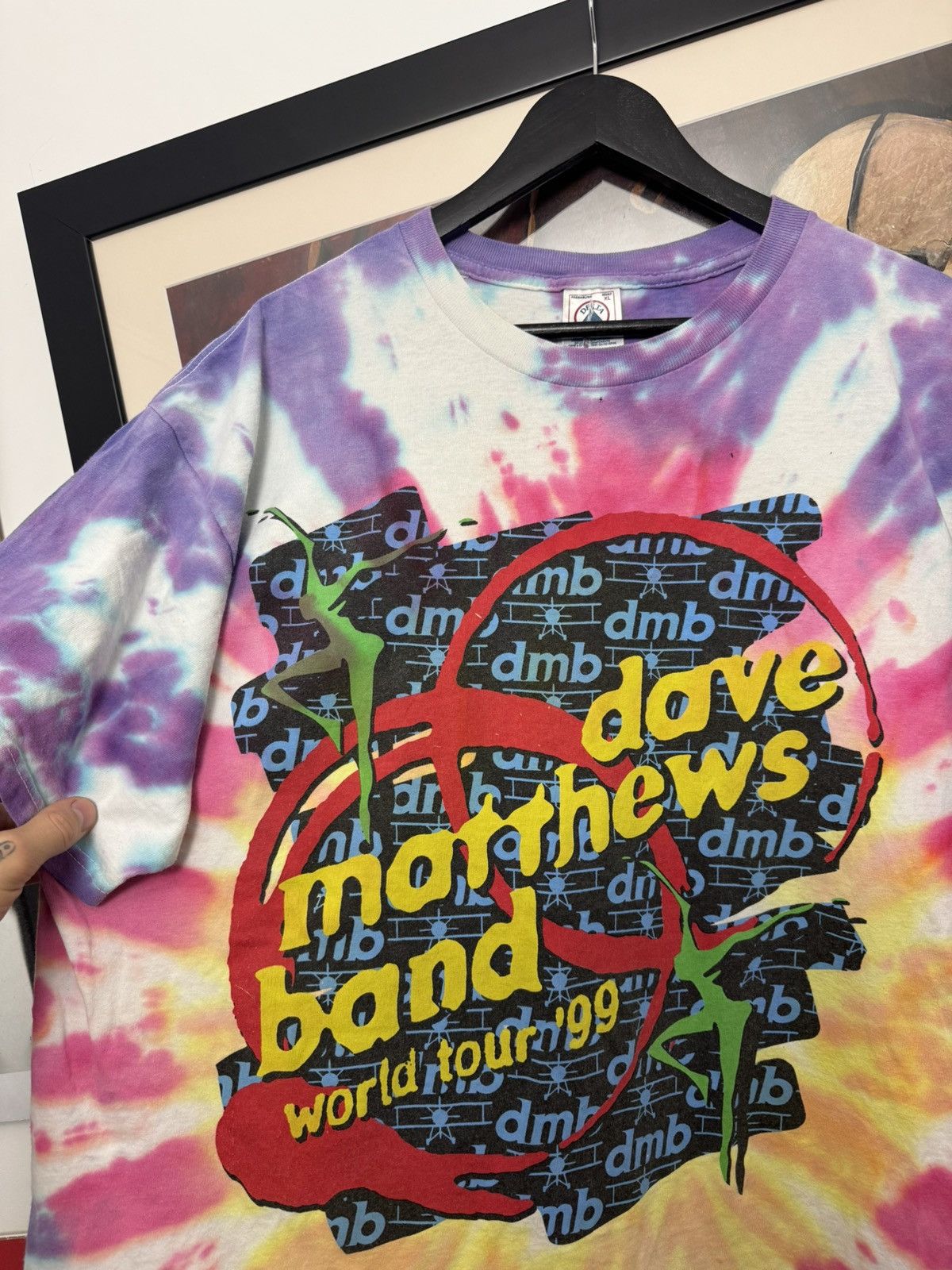 Band Tees Vintage 90s Dave Matthews World Tour Band Tee Tye Dye Og 99 Size US XL / EU 56 / 4 - 3 Thumbnail