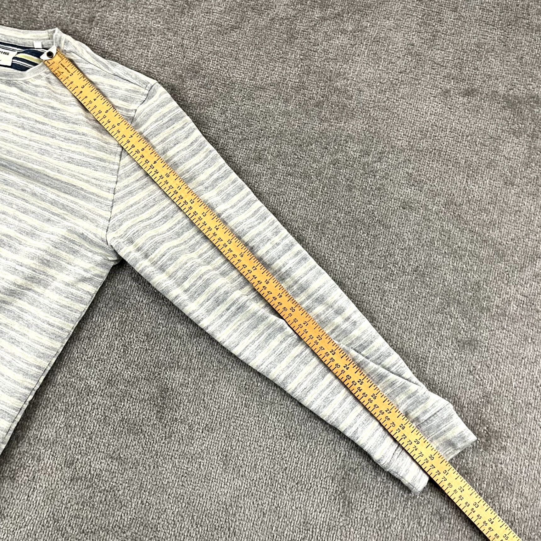 Vintage LINKSOUL Pullover Mens Large Gray Blue Reverse Stripe Golf Sweater Tempus Fugit Size US L / EU 52-54 / 3 - 6 Thumbnail