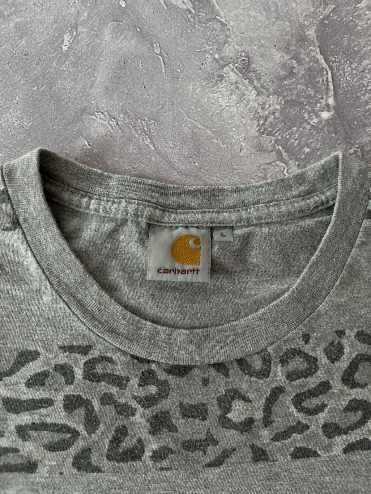 Carhartt Wip × Neighborhood Carhartt x Neighborhood Grey Leopard Print Stripe T-Shirt Size US L / EU 52-54 / 3 - 4 Thumbnail