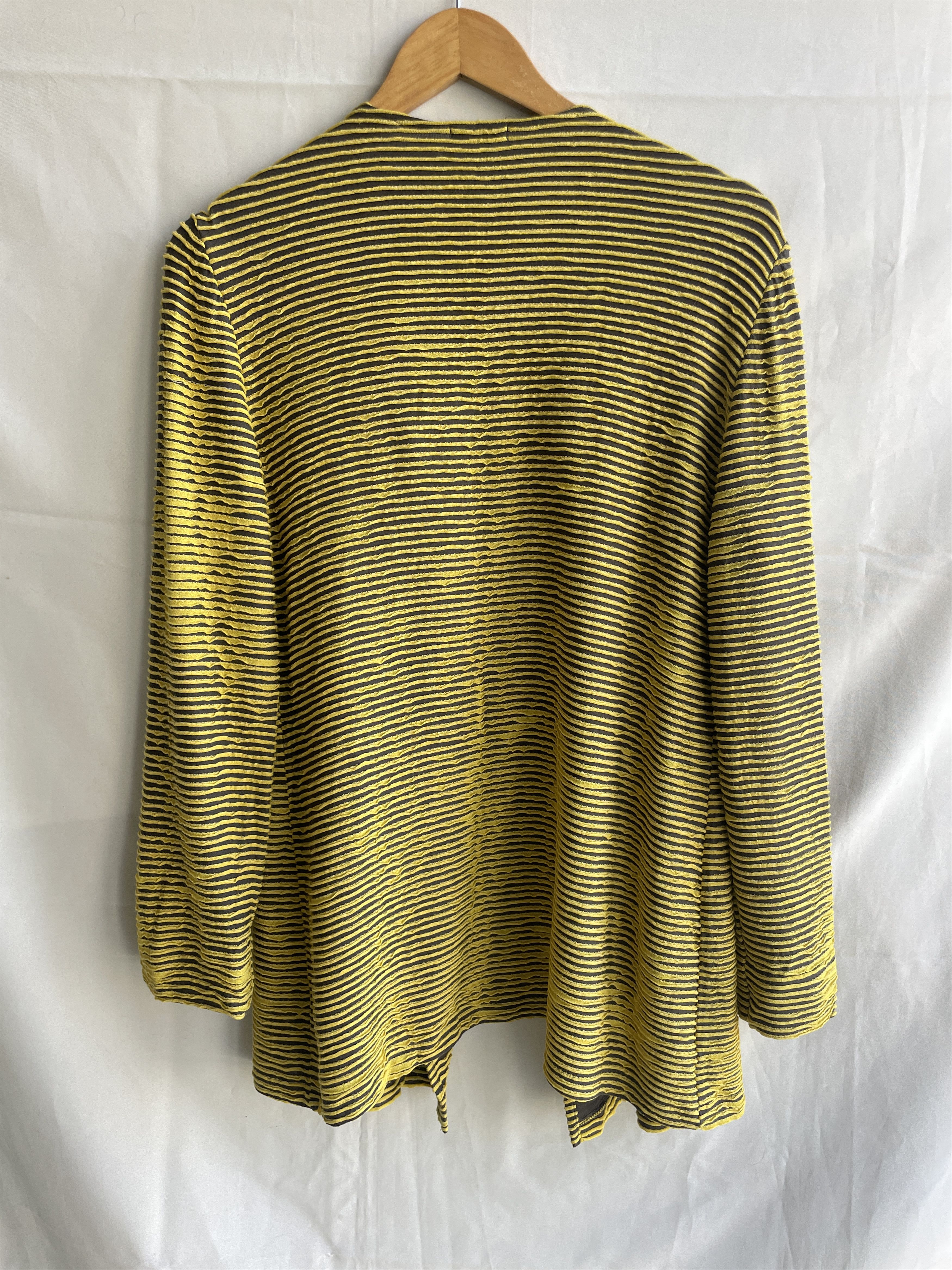 Annikki Karvinen Annikki Karvinen Textured Raised Stripe Fuzzy Open Cardigan Size M / US 6-8 / IT 42-44 - 2 Thumbnail