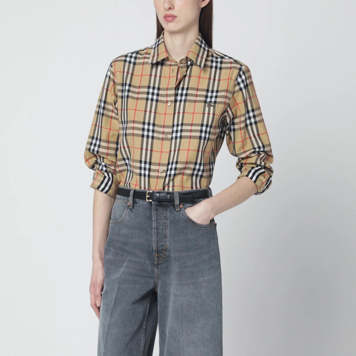 Burberry o1d2blof0426 Check Pattern Shirt in Multicolor Size XS / US 0-2 / IT 36-38 - 1 Thumbnail