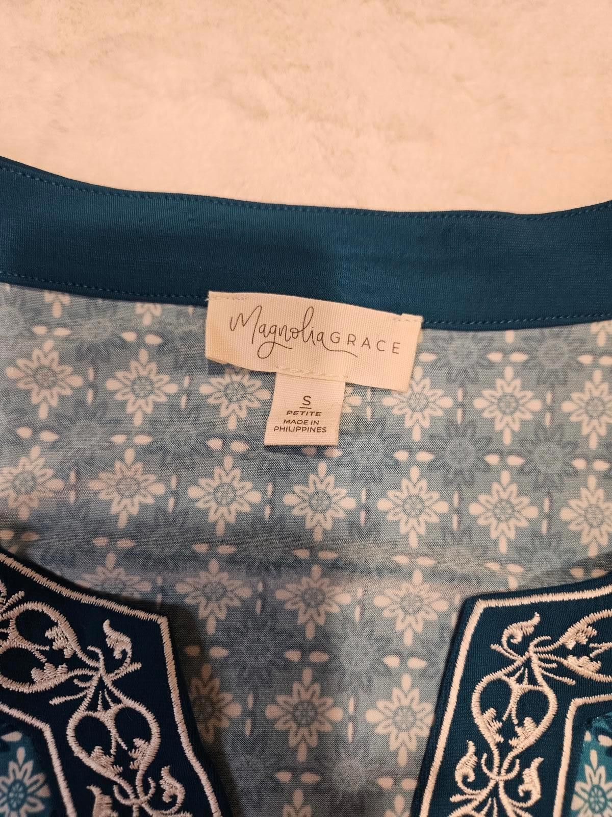 Magliano Magnolia Grace Stylish Blue Patterned Summer Dress Size S / US 4 / IT 40 - 5 Thumbnail