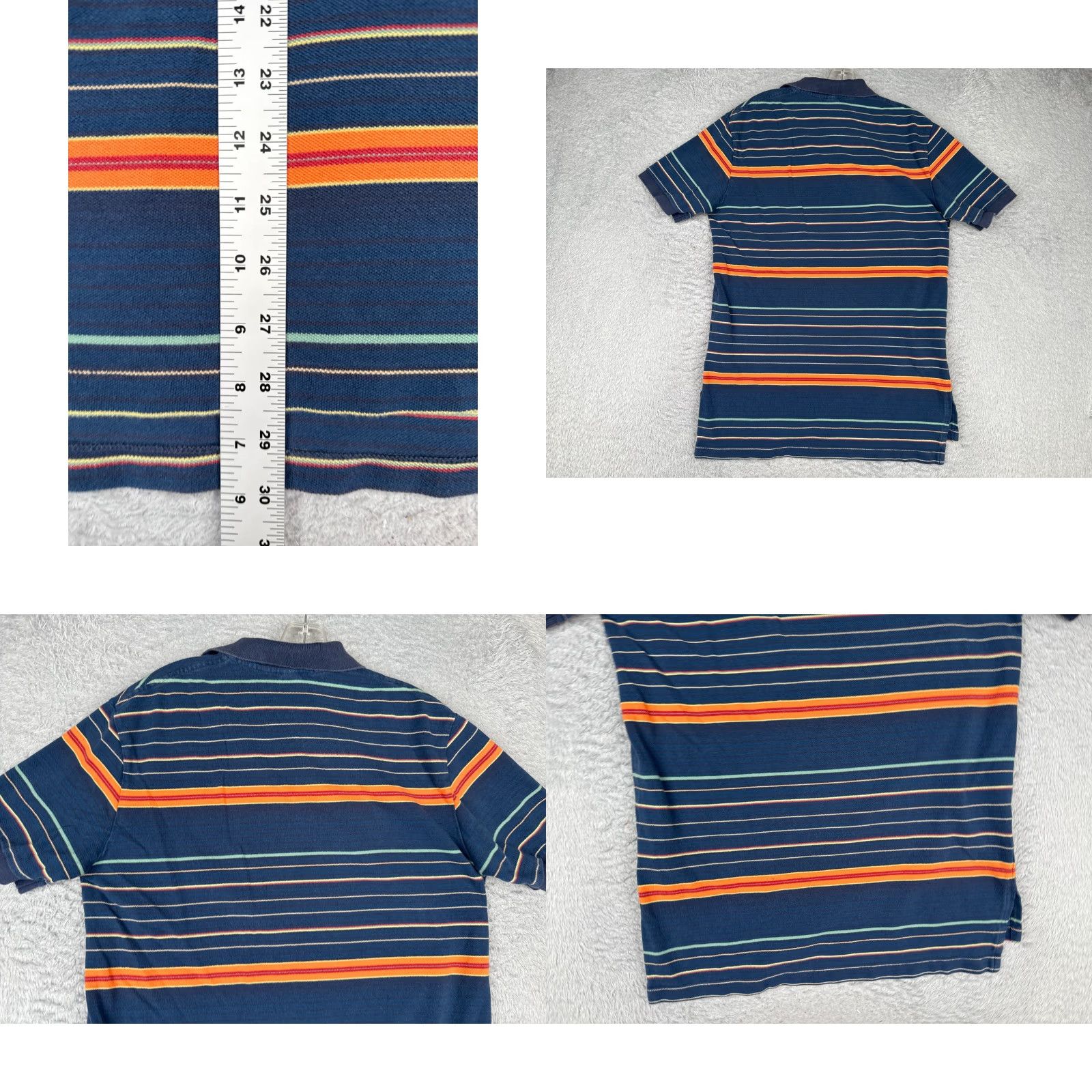 Ralph Lauren VINTAGE Ralph Lauren Polo Shirt Men Large Blue Stripe 100% Cotton Polo Shirt Men L Blue Stripe 100% Cotton Ralph Lauren Mens Shirt Size US L / EU 52-54 / 3 - 9 Thumbnail