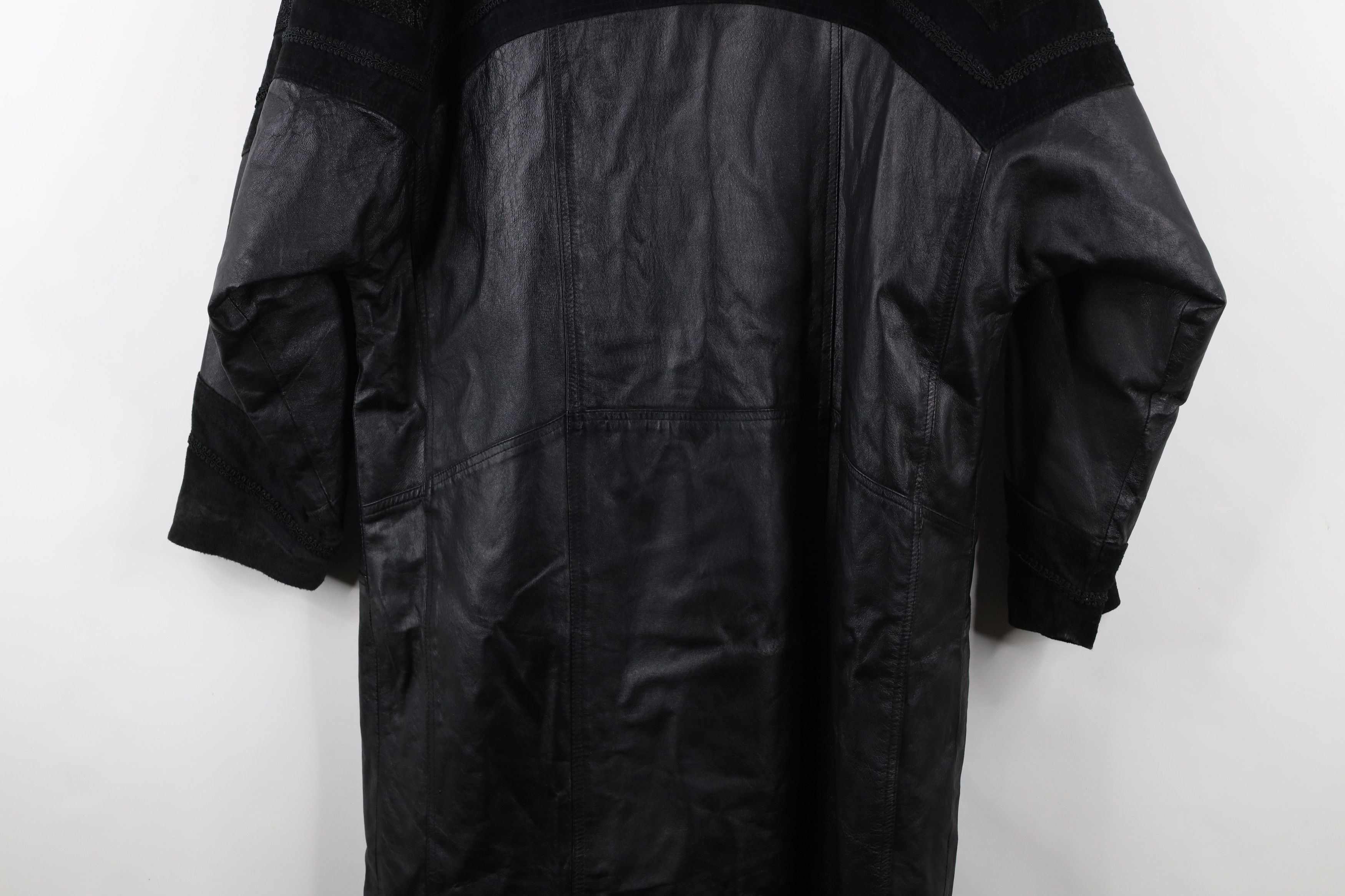Vintage Vintage 90s Streetwear Paisley Leather Trench Coat Jacket Size M / US 6-8 / IT 42-44 - 14 Thumbnail