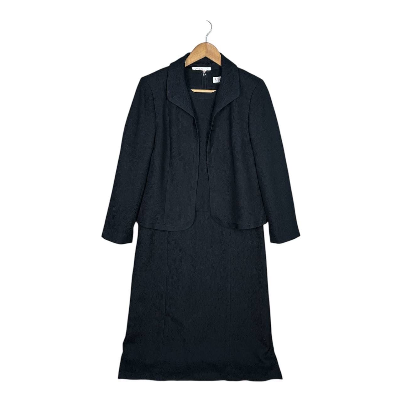Chloe Chloe Formal Black Suit Set Jacket & Dress Crepe Knit Size M / US 6-8 / IT 42-44 - 1 Thumbnail