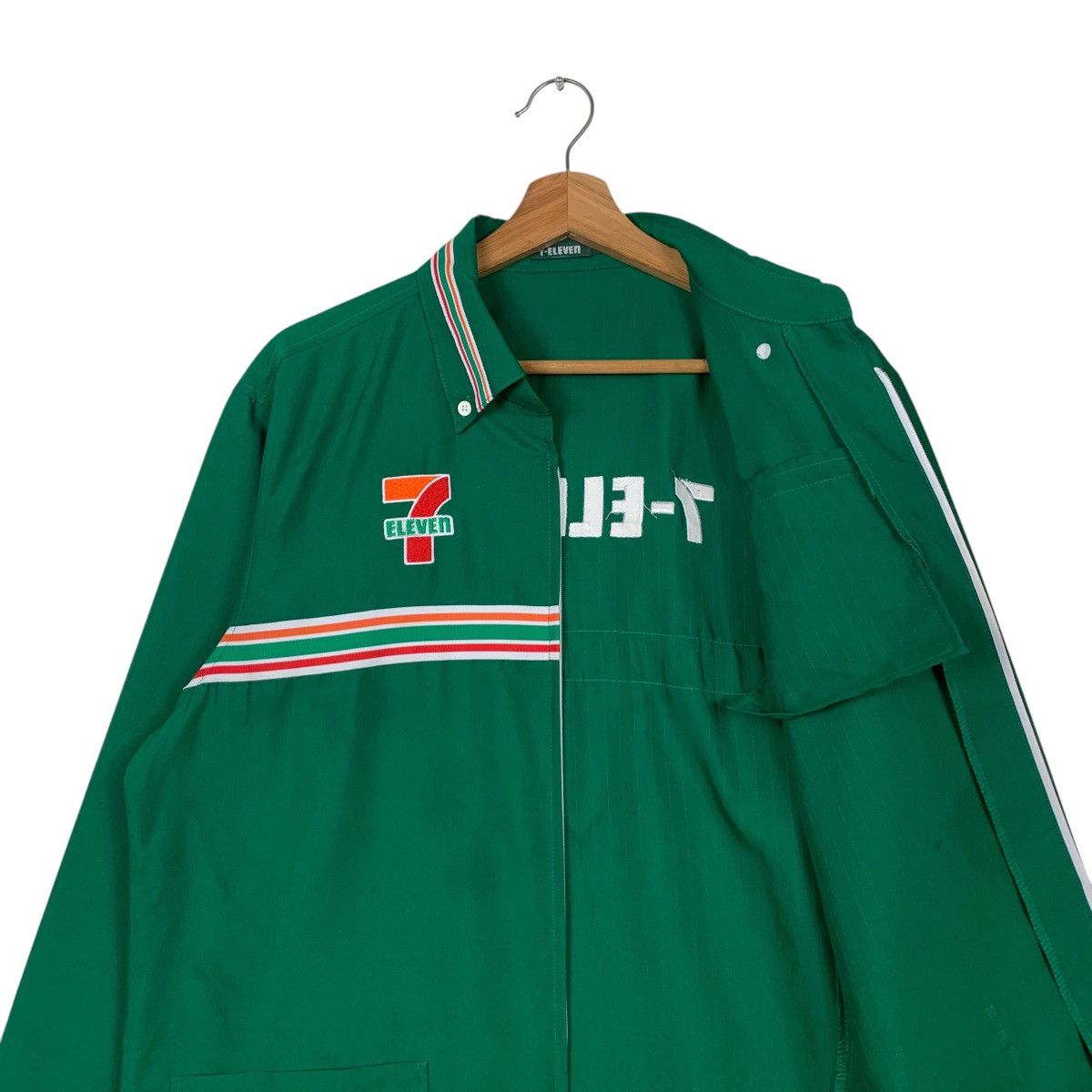 Japanese Brand 7-ELEVEN Big Logo Green Long Sleeve Uniform Jacket #2084-C91 Size US L / EU 52-54 / 3 - 10 Thumbnail