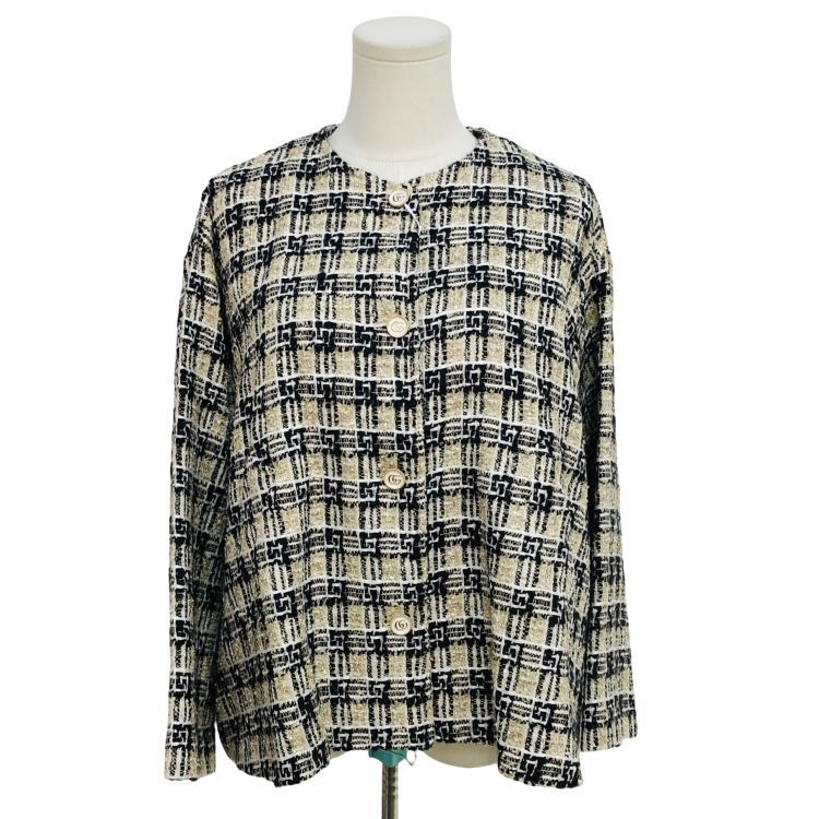 Gucci Gucci Tweed Logo Button Jacket Size 40 Size S / US 4 / IT 40 - 1 Thumbnail