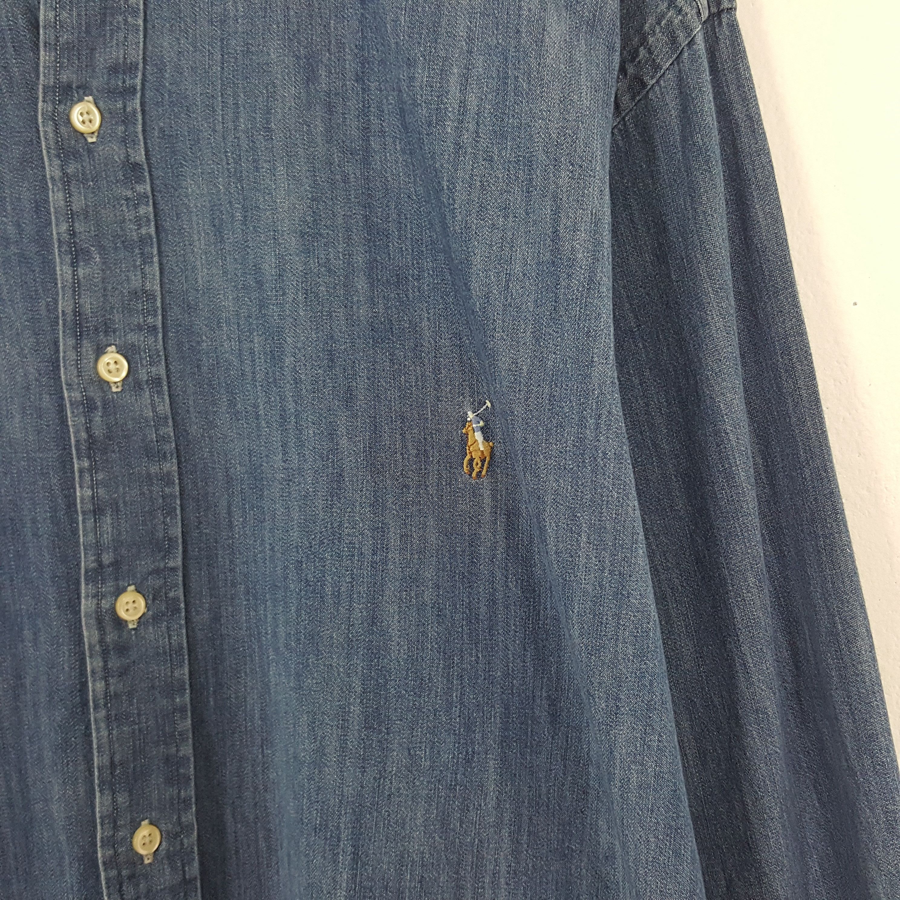 Ralph Lauren × Vintage Vintage Ralph Lauren Denim Button Up Shirt Size US XXL / EU 58 / 5 - 2 Thumbnail
