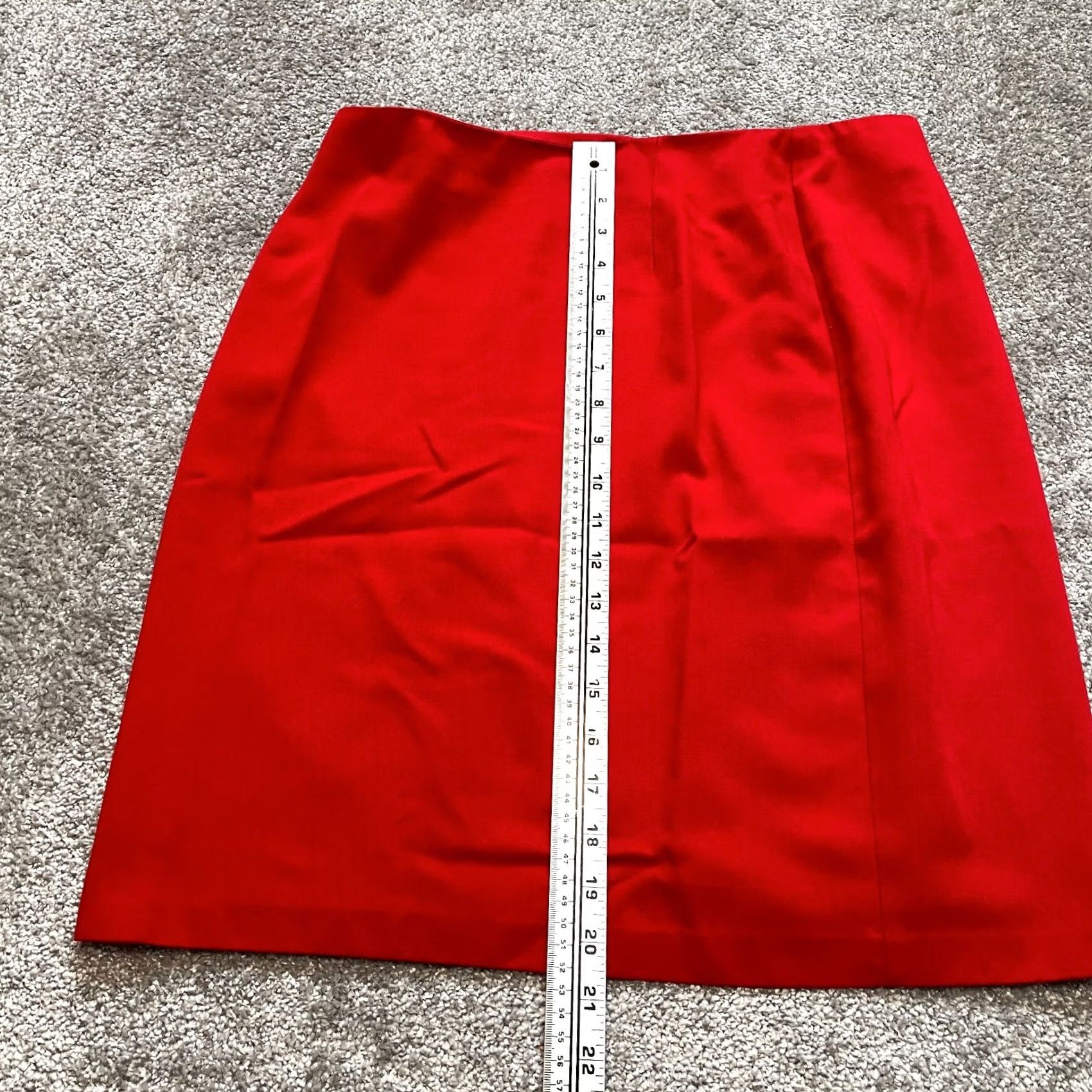 Vintage TR Bentley Skirt Womens 14 Red A Line Zip Knee Length Solid Vintage Made in USA - Good Condition Size 36" / US 14 / IT 50 - 2 Thumbnail