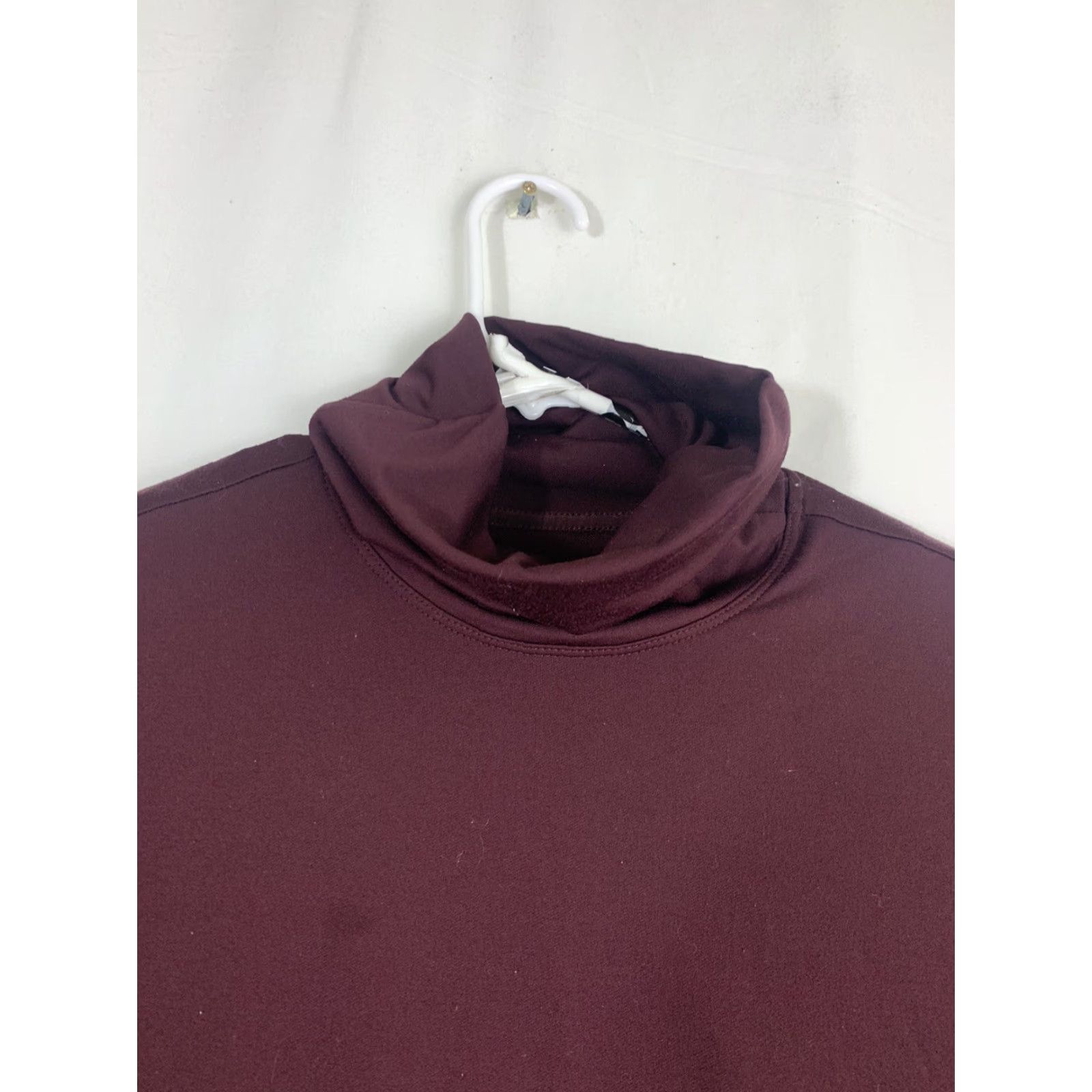 Nike VINTAGE Womens Medium Nike Mock Neck Dri Fit Pullover Long Sleeve Maroon Running Hoodie Size M / US 6-8 / IT 42-44 - 5 Thumbnail
