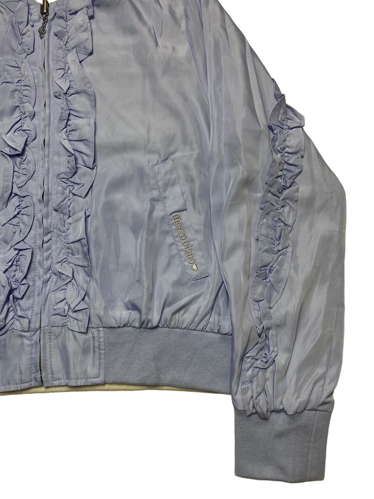 Angel Blue 2000s Mezzo Piano - Ruffle Lilac Reversible Bomber Jacket Size M / US 6-8 / IT 42-44 - 4 Thumbnail