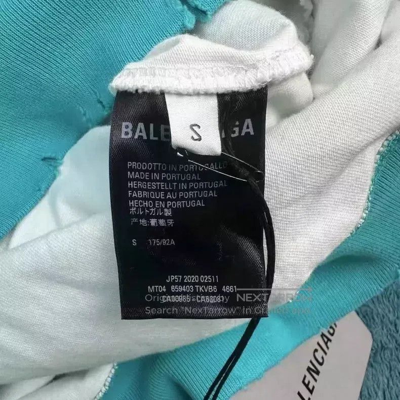 Balenciaga Balenciaga Letter printing hole hooded sweater sky blue Size US S / EU 44-46 / 1 - 5 Thumbnail