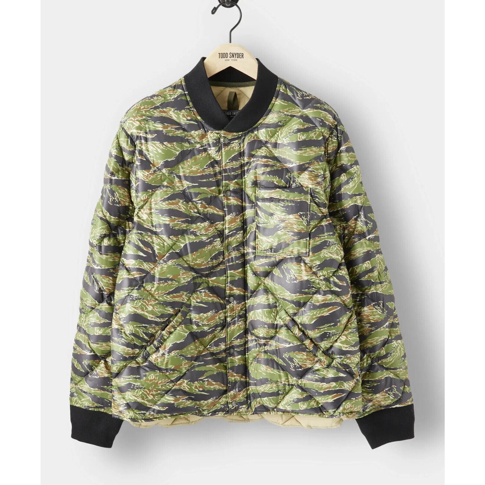 Todd Snyder Todd Snyder Japanese Quilted Down Snap Bomber Jacket Tiger ...