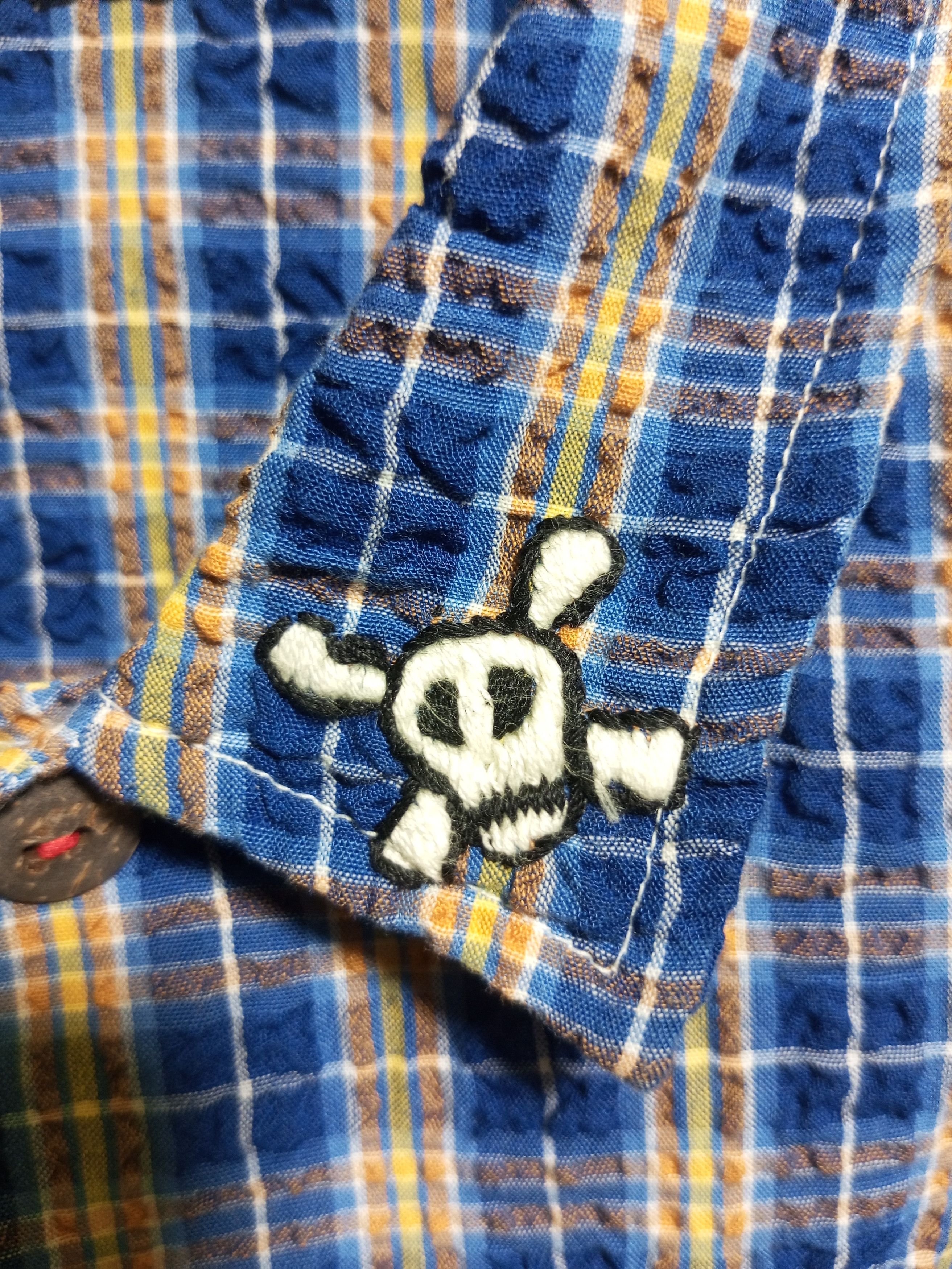 Hysteric Glamour Vintage blue cross hip hop button up shirt Size US L / EU 52-54 / 3 - 4 Thumbnail