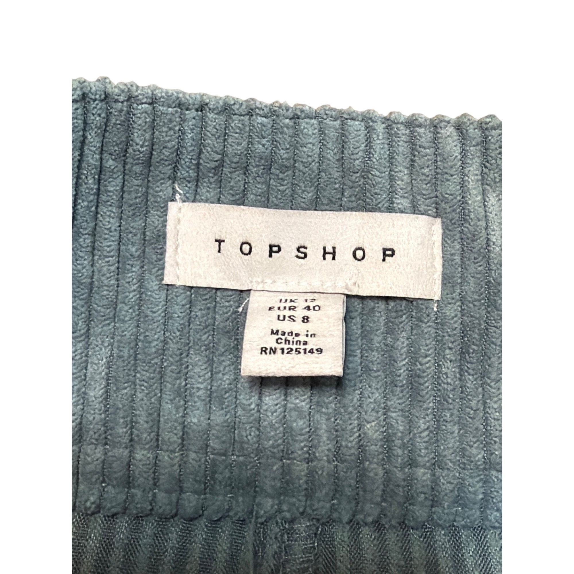 Topshop Topshop Blue Corduroy Maxi Skirt Back Front Slits High Waist Size 30" / US 8 / IT 44 - 5 Thumbnail