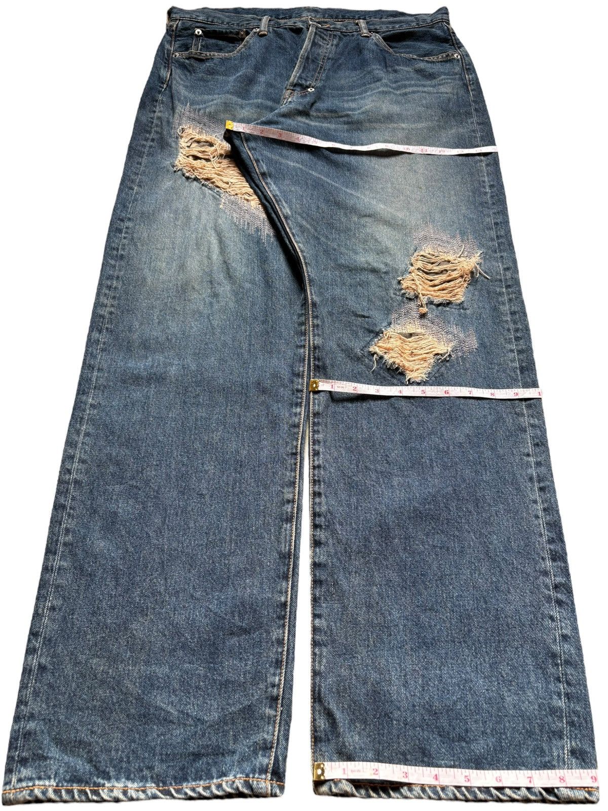 Japanese Brand Vintage Japanese Swagger Mud Wash Patched Baggy Jeans Size US 36 / EU 52 - 14 Thumbnail