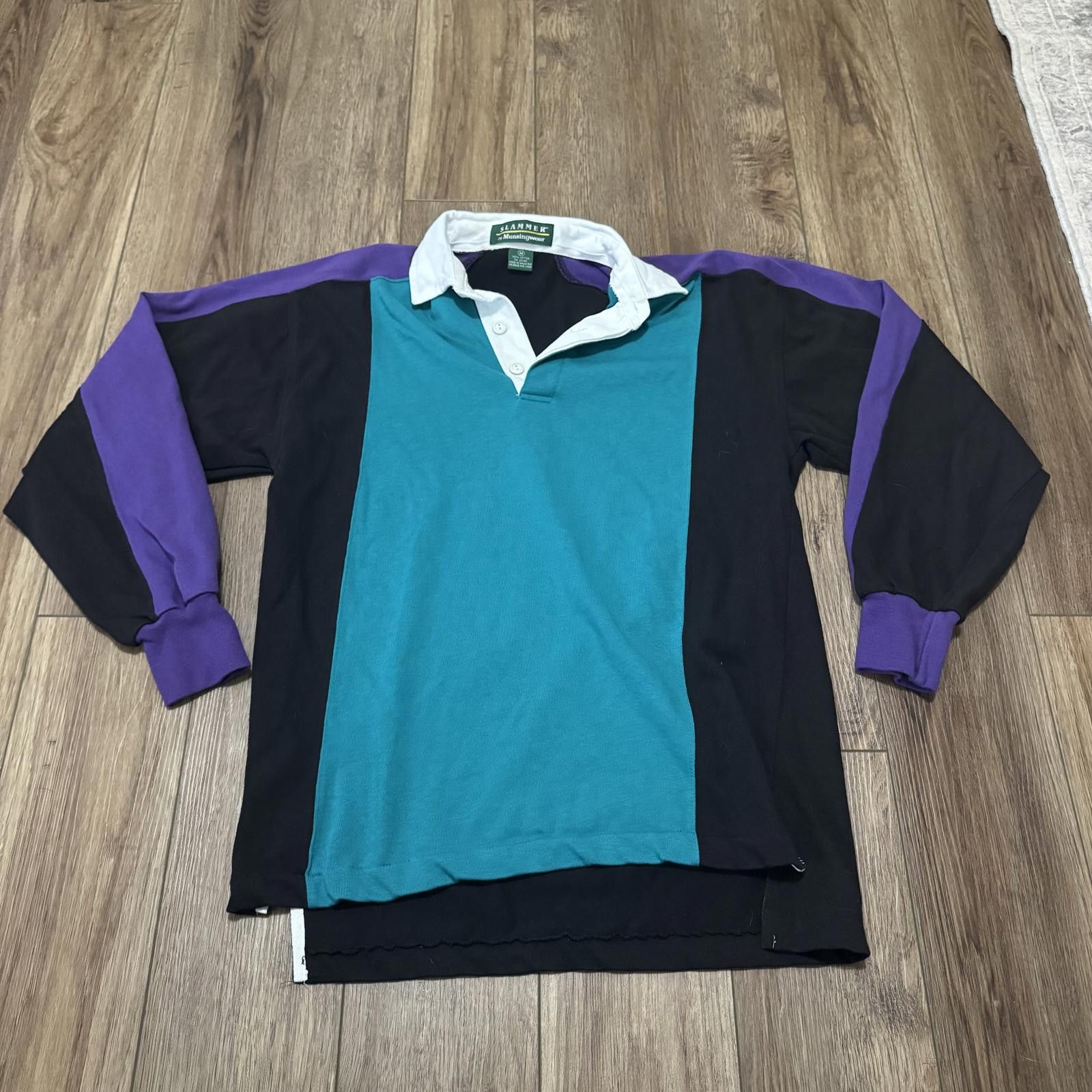Other Vintage 90s Striped Polo Slammer by Munsingwear Long Sleeve Size US M / EU 48-50 / 2 - 1 Thumbnail