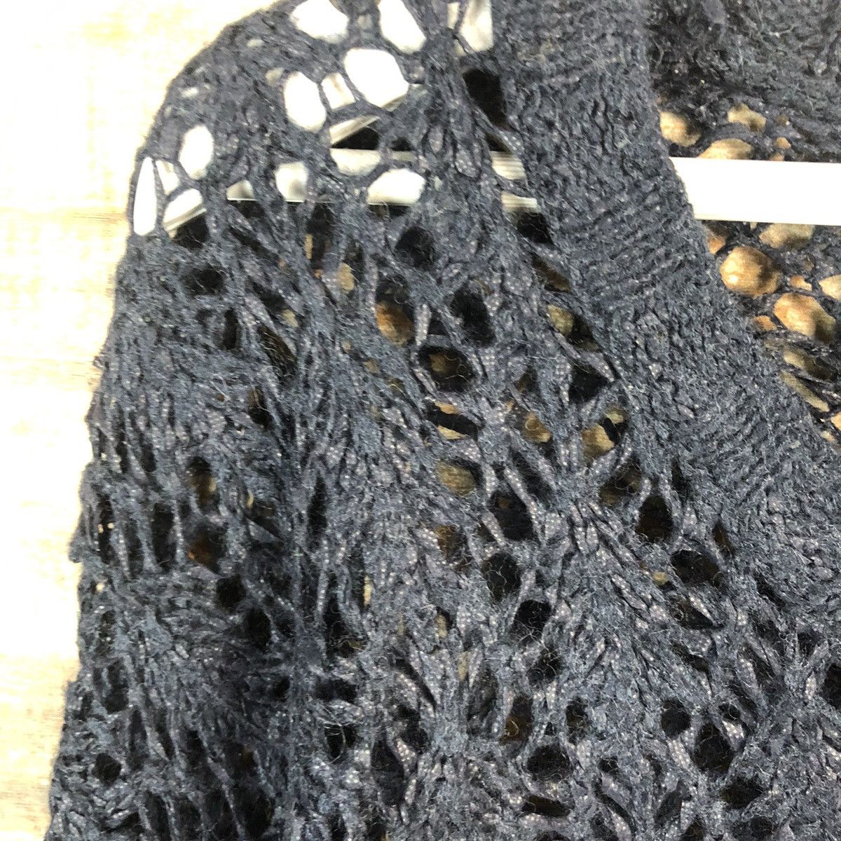 Homespun Knitwear × Japanese Brand × Vintage Grove Dark Blue crochet meshnet vintage Knitwear #A1331 Size S / US 4 / IT 40 - 10 Thumbnail