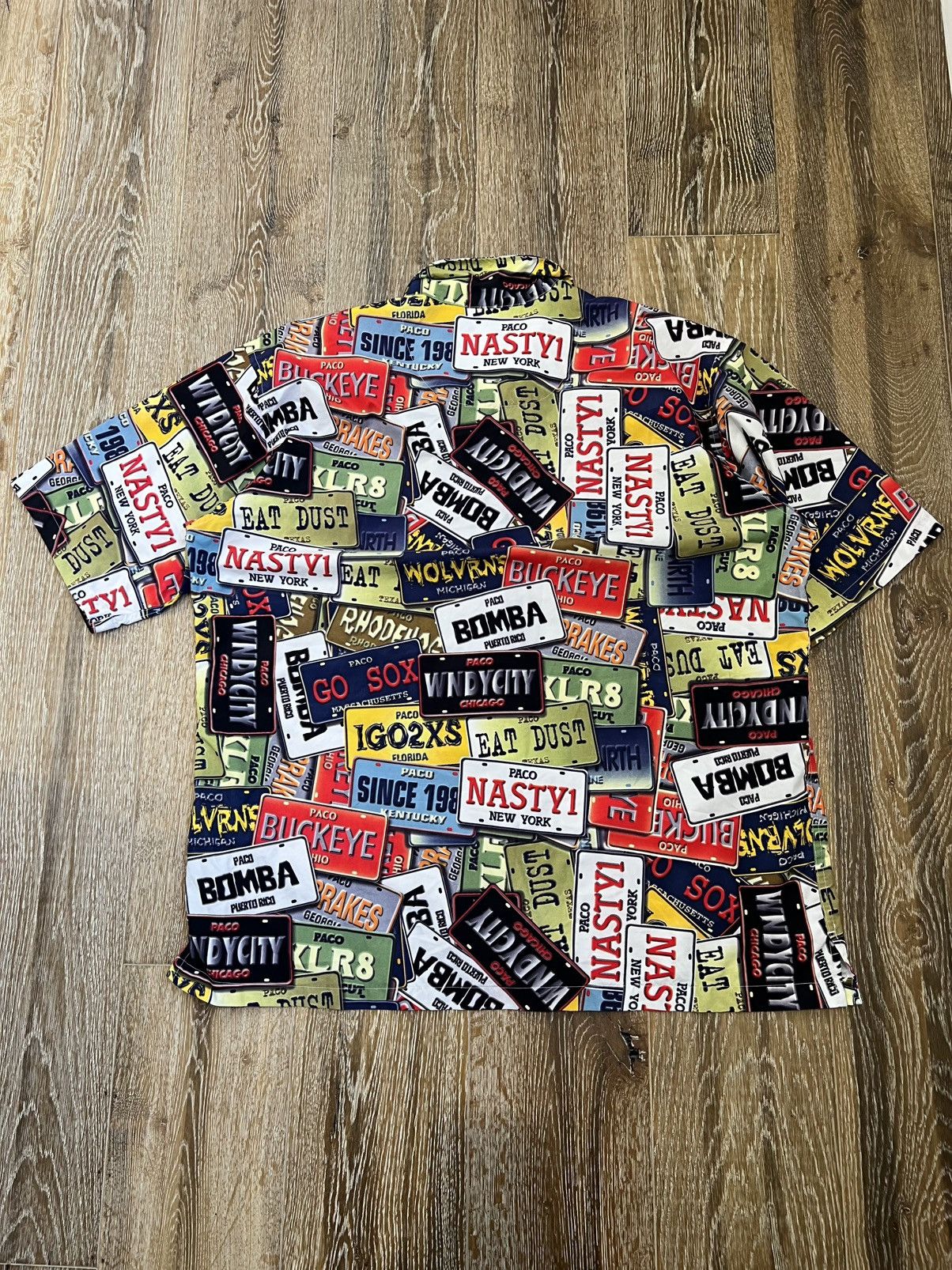 Vintage Vintage y2k paco license plate button up shirt Size US XXL / EU 58 / 5 - 2 Thumbnail