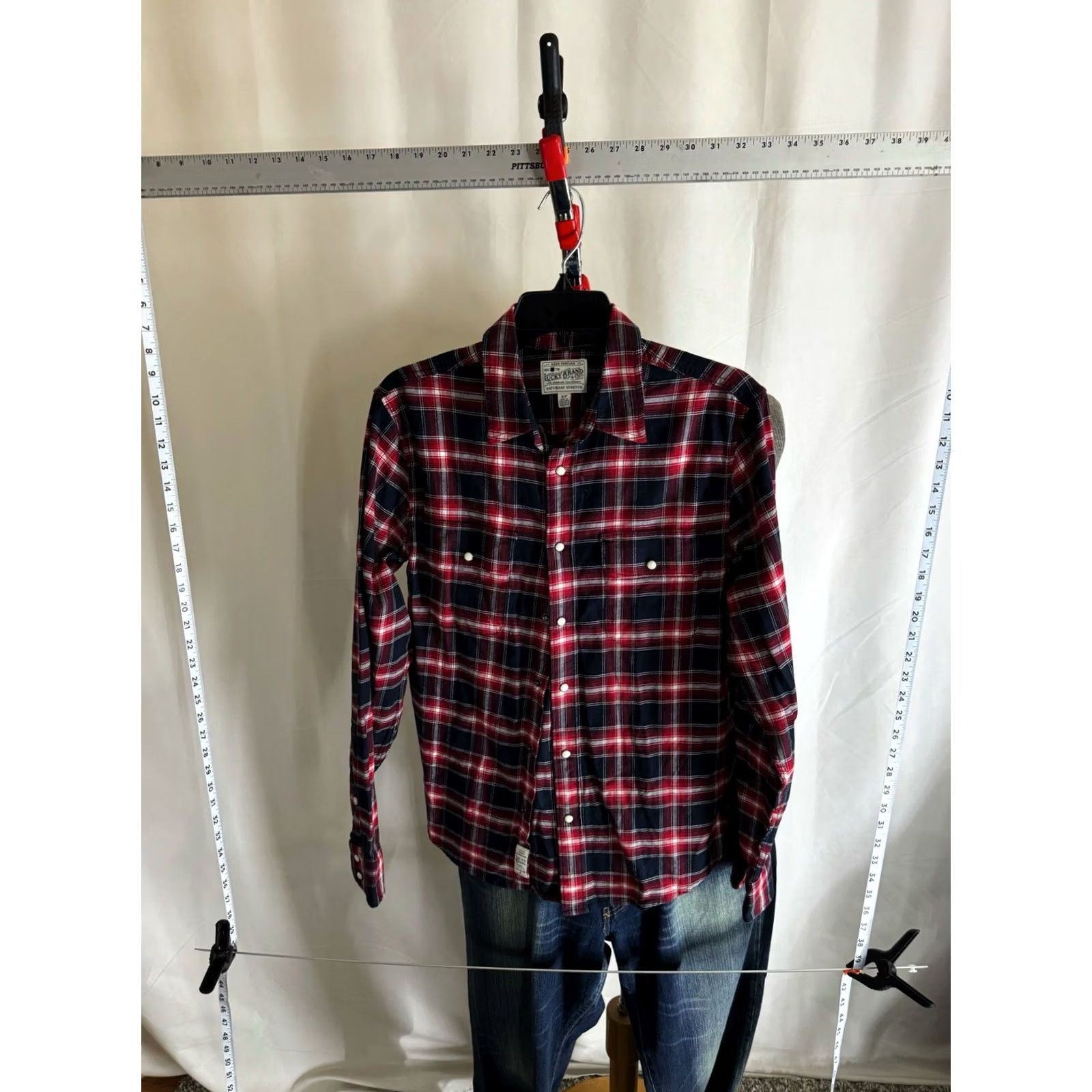 Lucky Brand Lucky Brand Red Plaid Flanel Button-Up Shirt Long Sleeve Small S Men XS? Size US S / EU 44-46 / 1 - 3 Thumbnail