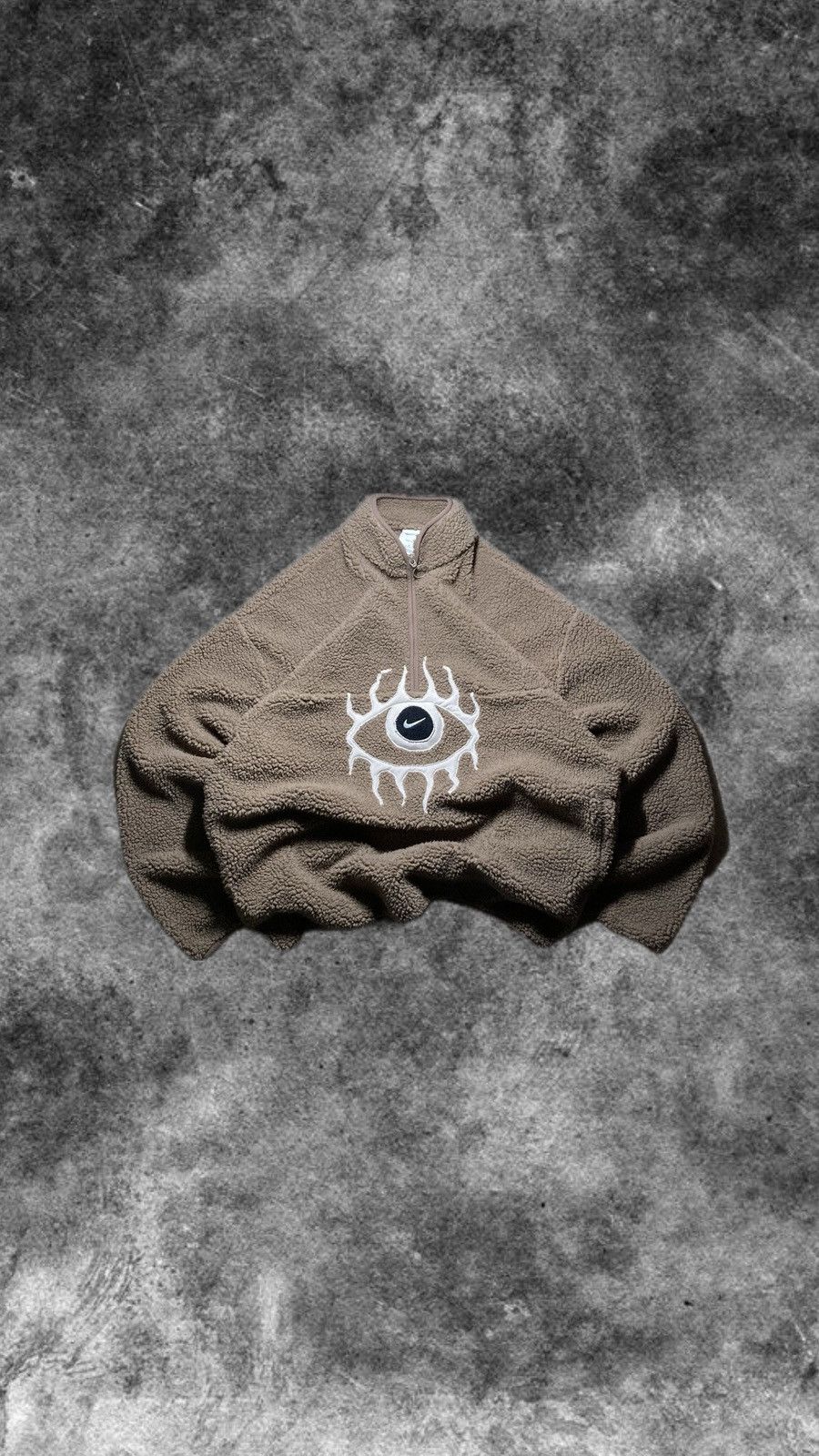 Nike × Vintage ⛩️Nike 1/3zip custom sherpa fleece vintage y2k biglogo brown Size US M / EU 48-50 / 2 - 2 Thumbnail
