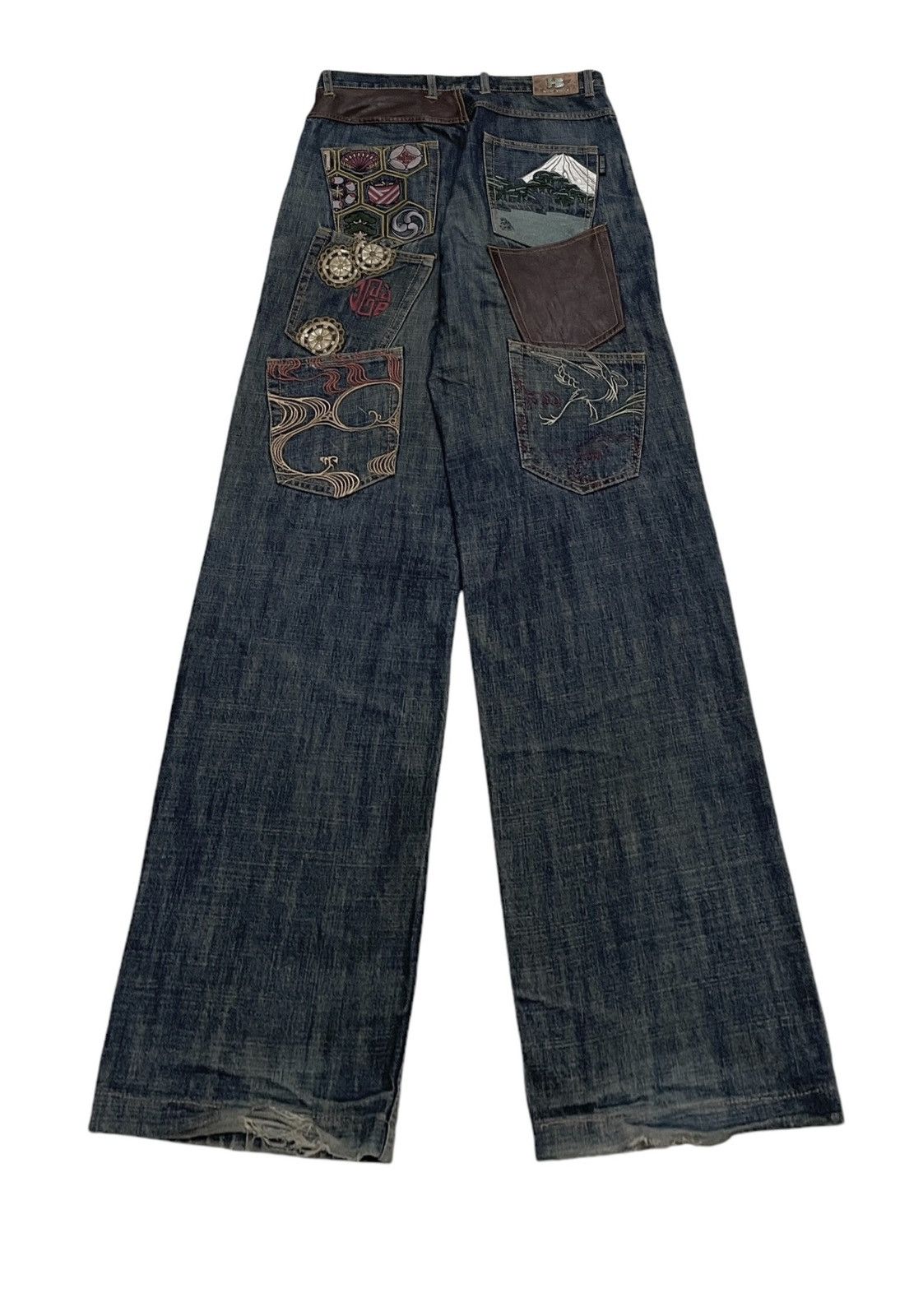 If Six Was Nine Vintage June Bergstrand Multi Pocket Sukajan Jeans 2000s Size US 36 / EU 52 - 1 Thumbnail