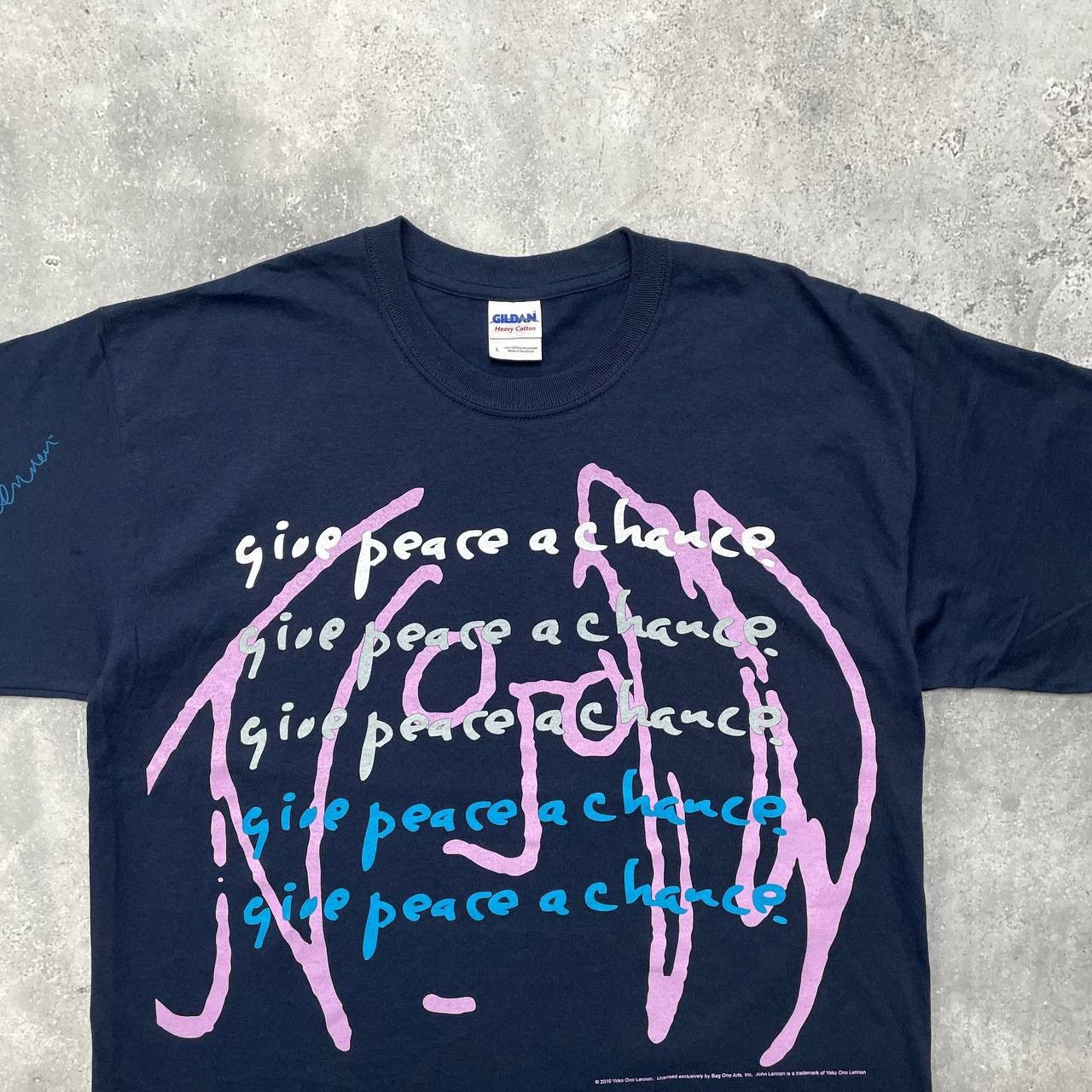 Band Tees 2010 John Lennon Give Peace A Chance T Shirt Blue Size US L / EU 52-54 / 3 - 2 Thumbnail