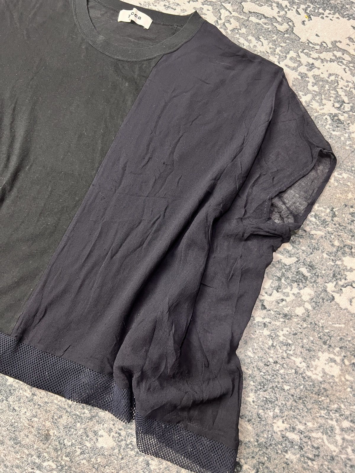 Issey Miyake Issey Miyake Zucca Asymmetrical Mesh Boxy Tshirt Size US M / EU 48-50 / 2 - 3 Thumbnail